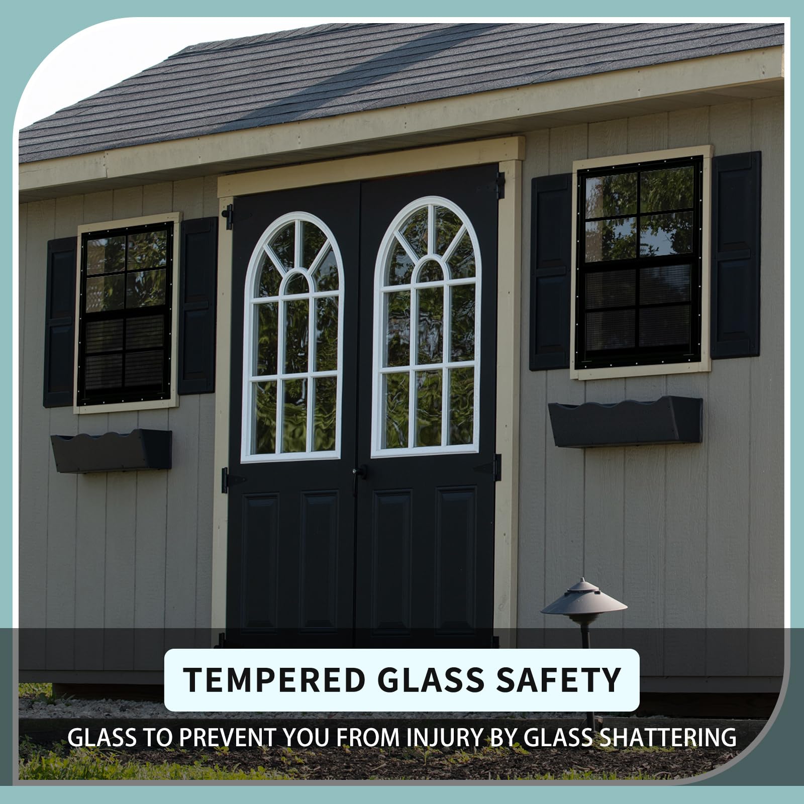 Tandefio 2 Pack 18x27 Inch Black Flush Mount Shed Windows with Tempered Glass & Screen - Vertical Sliding Windows with Hardware for Chicken Coops, Barns, Sheds & Outdoor Buildings - Weatherproof & Durable Design for Farmhouse, Backyard & Garden Use