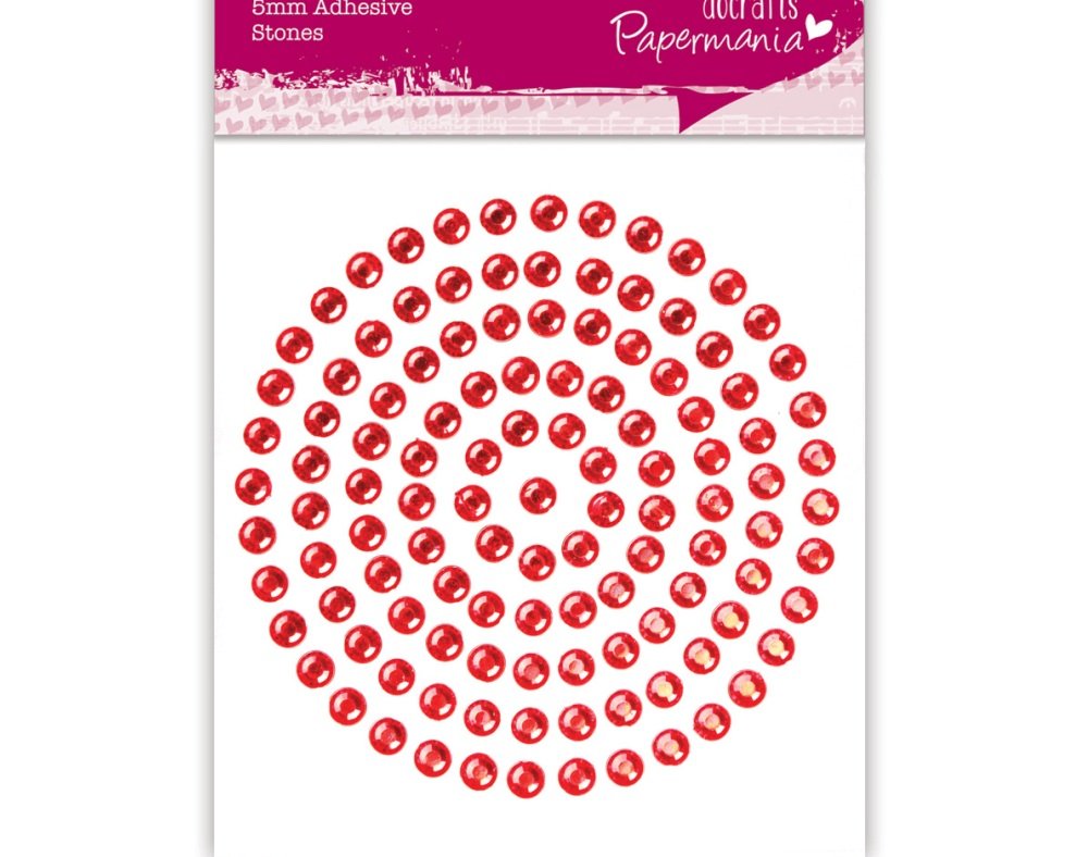 PMA 351603 Red Adhesive Stone Embellishment for DIY Crafts, Home Decor, and Scrapbooking - Self-Stick Rhinestone Gems for Nail Art, Clothing, and Accessories