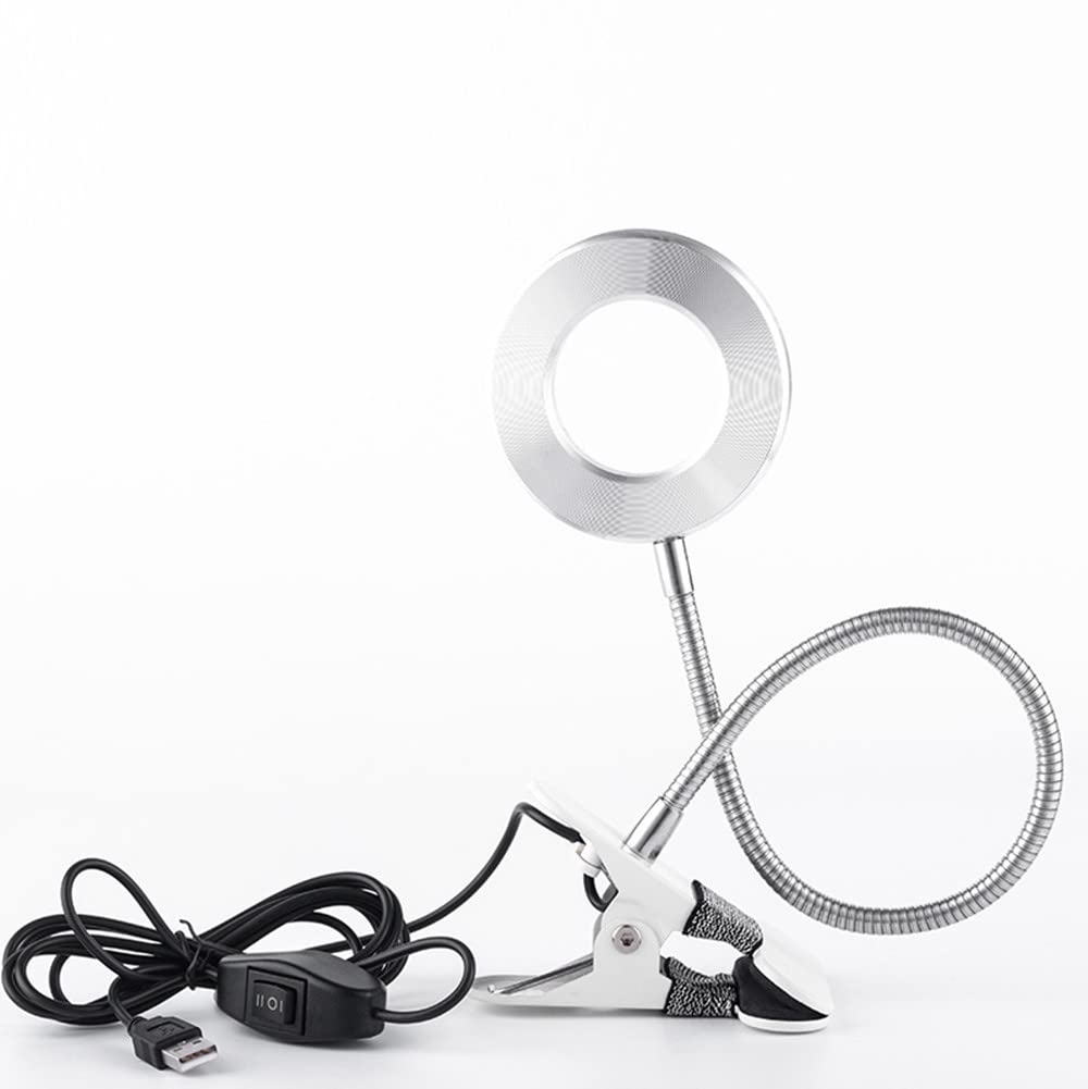 Moyidhi Rechargeable USB LED Clip on Desk Lamp - Portable Reading Light for Office, Home, School, Makeup & Night Study | Perfect for Working, Studying, and Beauty Routines