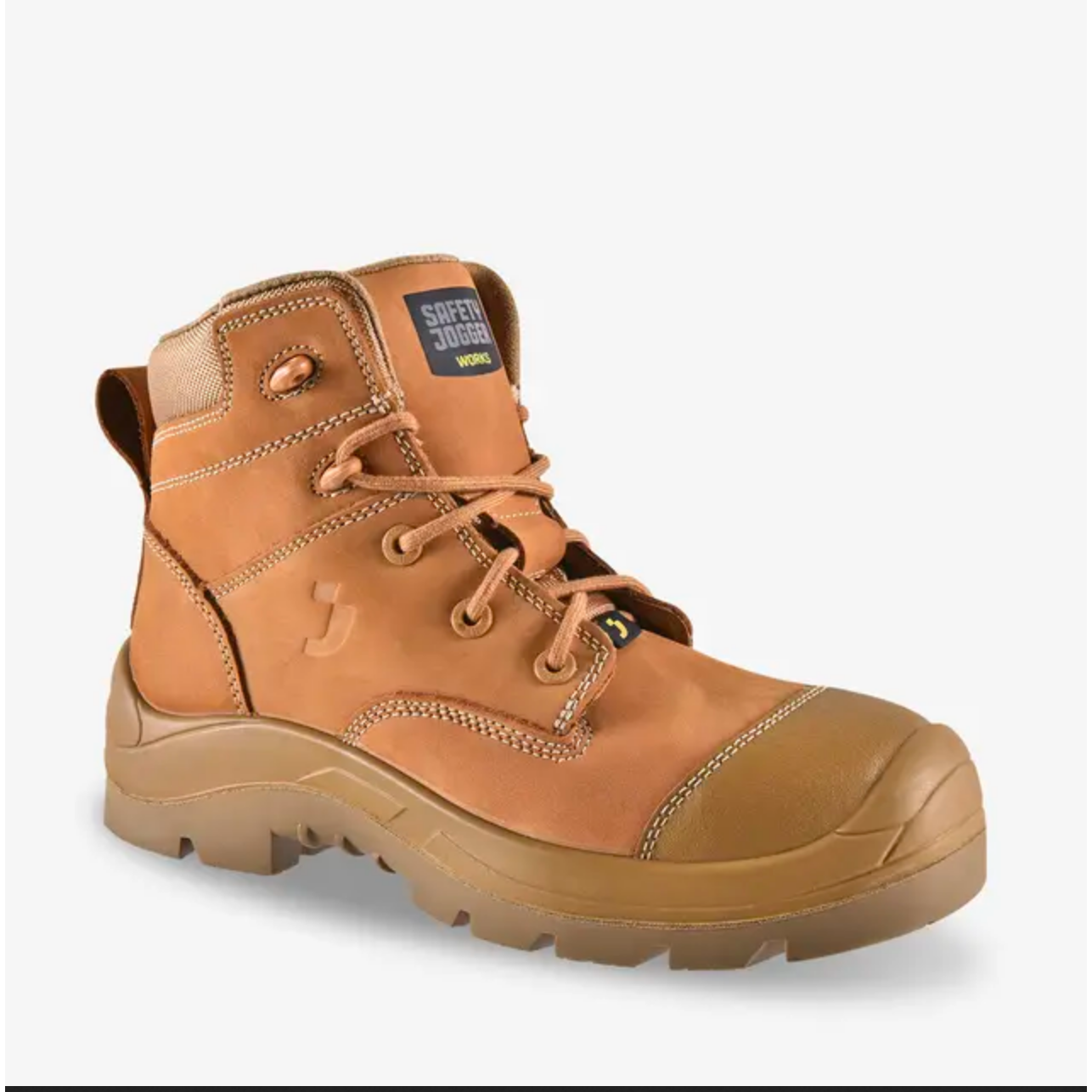 Safety Jogger ALTAR Camel Composite Toe Work Boots with Side Zipper - Slip Resistant & Electrical Hazard Protection for Construction, Warehouse & Industrial Workers