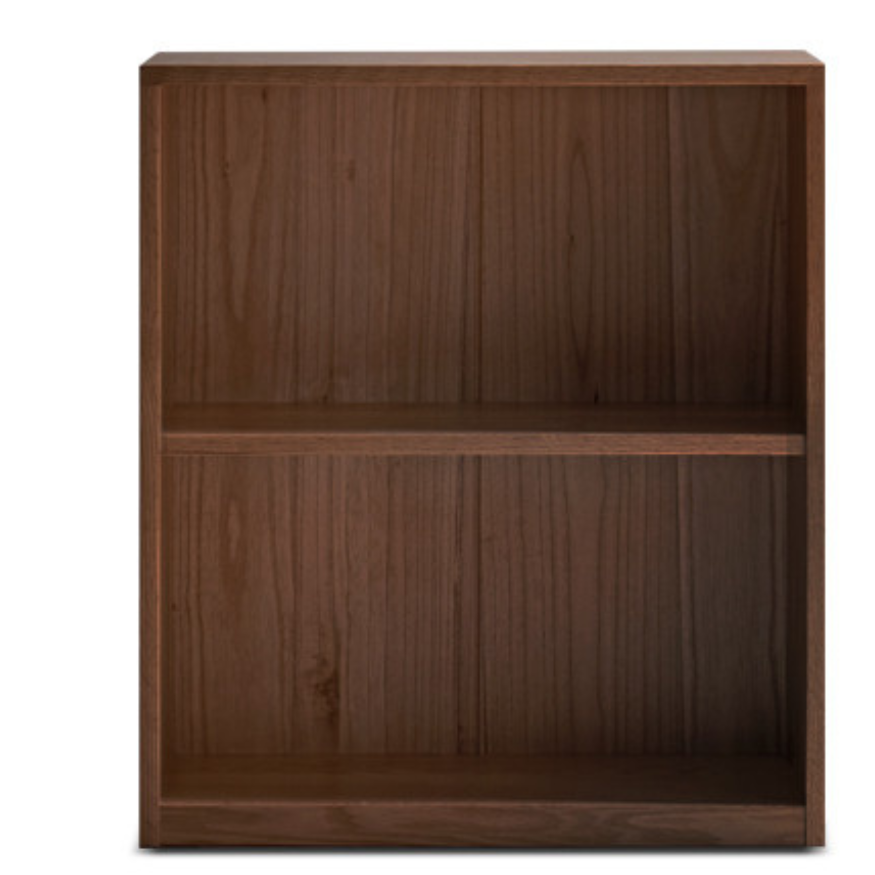 Solid Black Walnut Wood Bookshelf - Low Profile Wall Mounted or Floor Standing Cabinet for Living Room, Bedroom & Home Office Storage