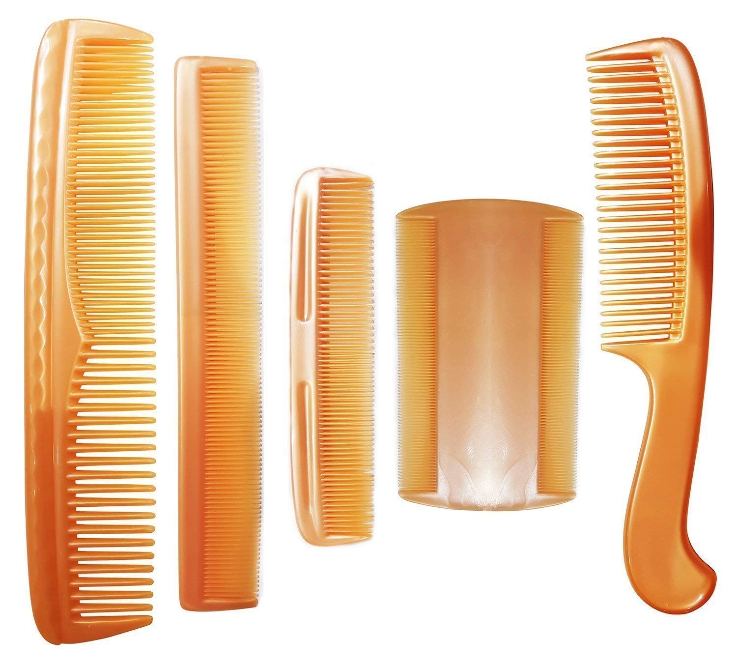 DEXO Professional Hair Comb Set with Mirror - 5 Pcs Salon Styling Combs for Men & Women - Perfect for Home, Travel, and Salon Use