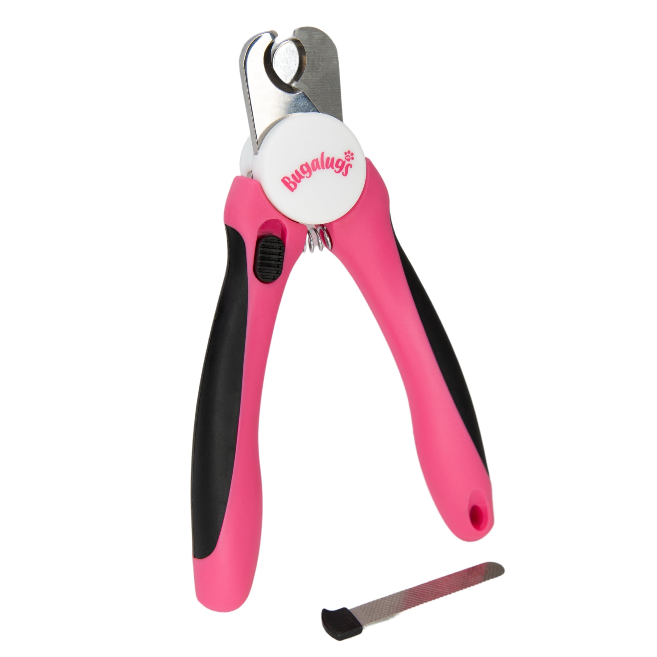 BUGALUGS Dog & Cat Nail Clippers with Safety Guard - Professional Pet Nail Trimmer & File for Dogs, Cats, Puppies & Kittens - Medium to Large Pet Grooming Supplies for Safe At-Home Nail Care