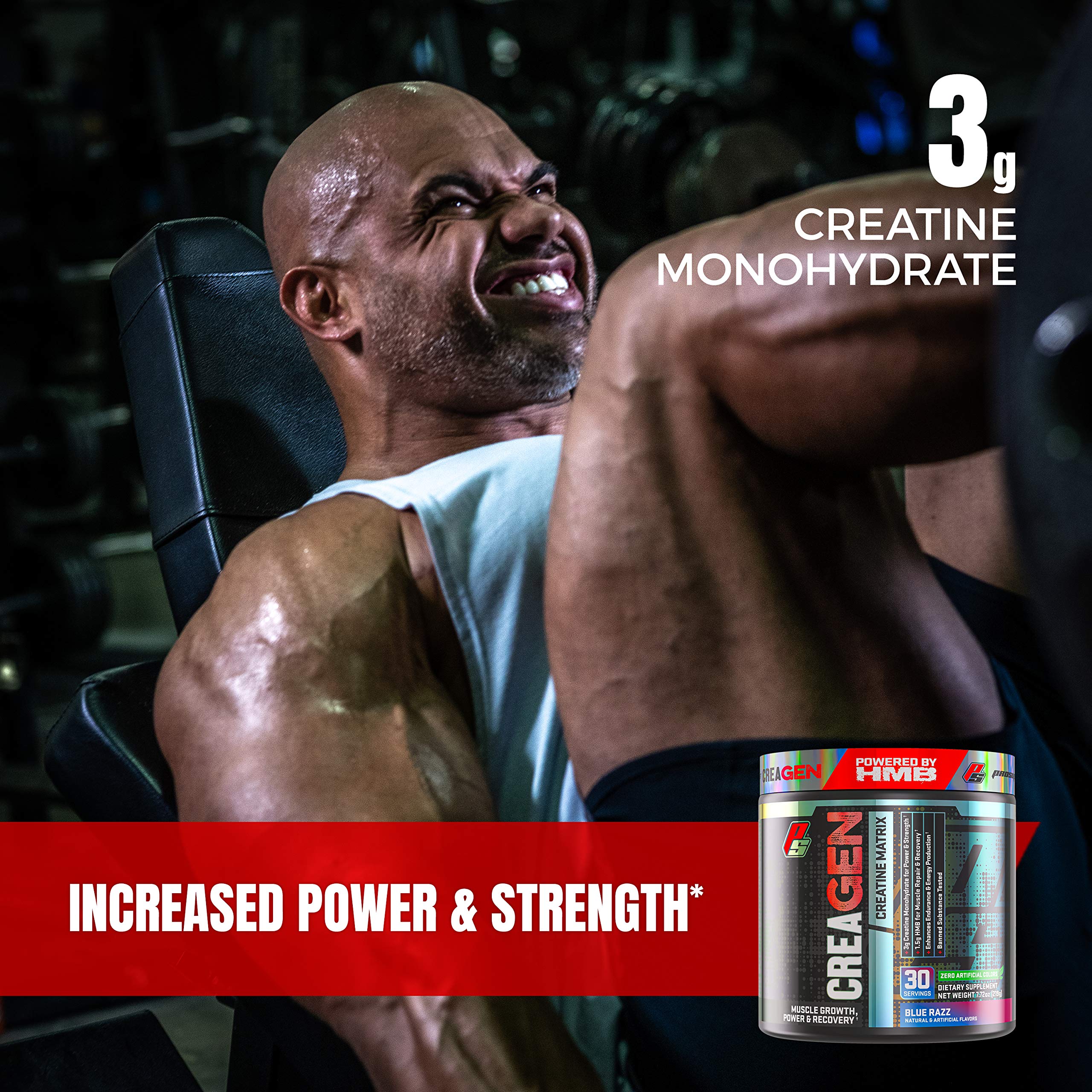 ProSupps CreaGEN Creatine Monohydrate Powder with HMB - Muscle Growth & Recovery Supplement for Energy, Strength & Power | Pre & Post Workout Powder for Athletes & Bodybuilders (30 Servings, Rocket Pop Flavor) | Ideal for Gym Training, Weightlifting & Muscle Recovery