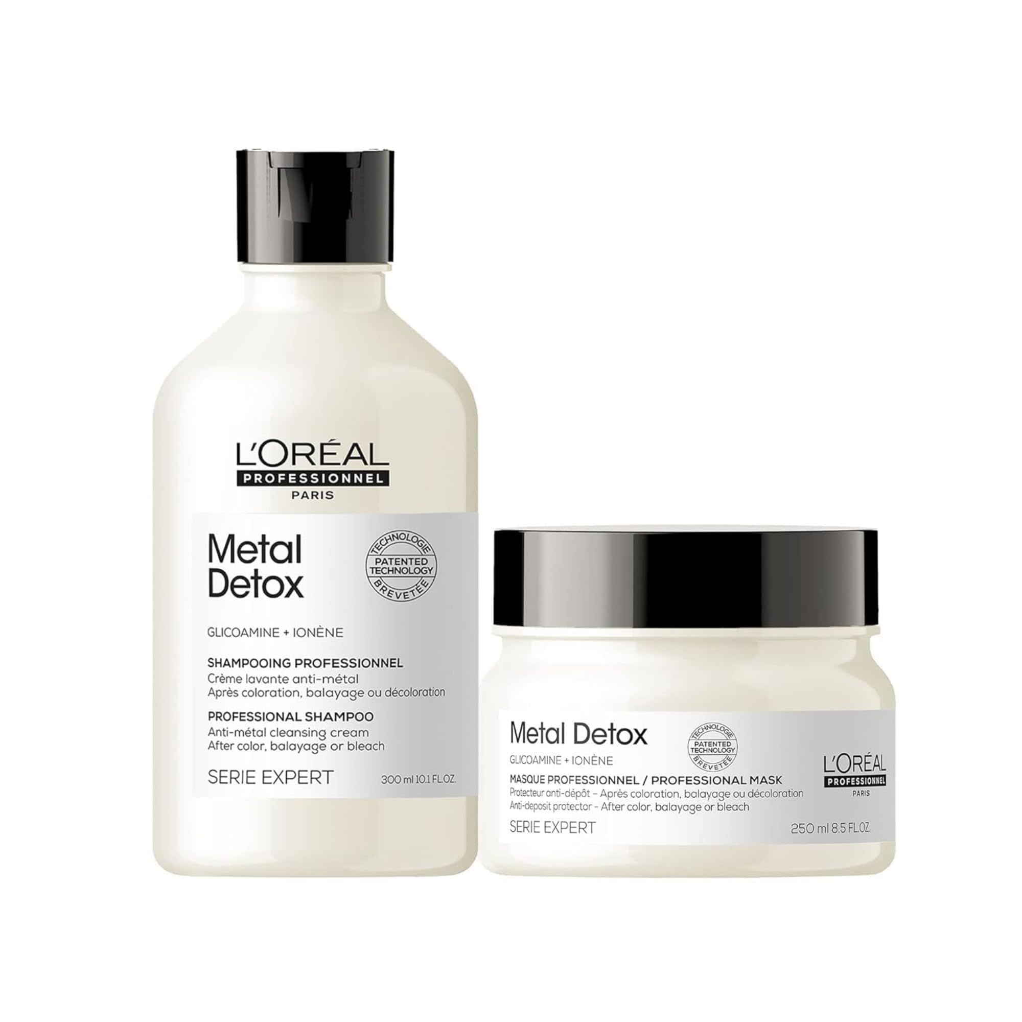 L'Oreal Professionnel Metal Detox Shampoo & Mask Set - Sulfate-Free Hair Care for Color-Treated & Damaged Hair | Prevents Breakage & Extends Color Vibrancy | Perfect for Swimmers, Hard Water Areas & Frequent Styling