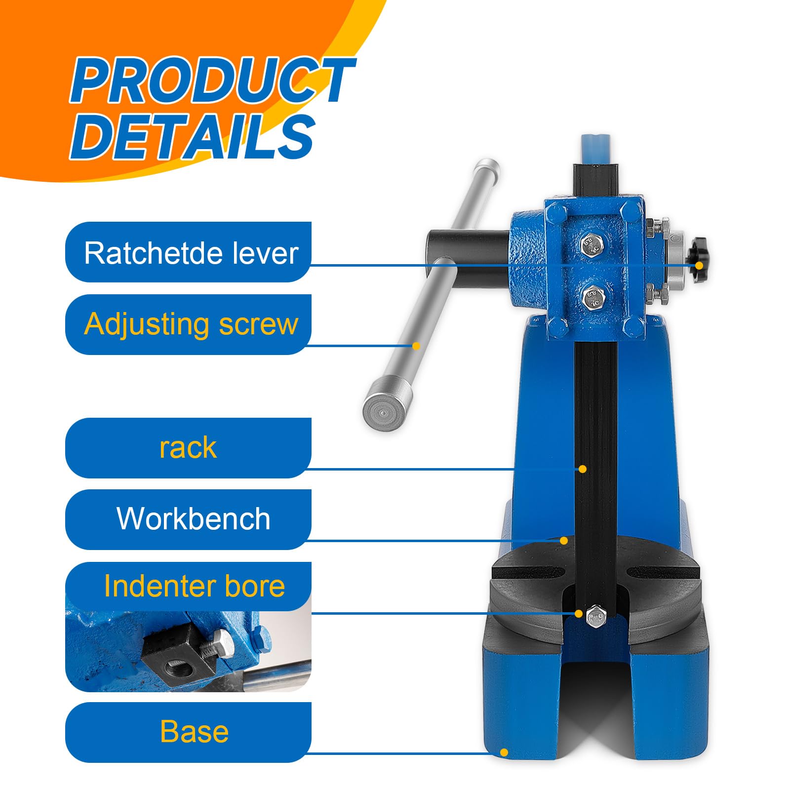 Heavy-Duty 2 Ton Manual Arbor Press - 8.5