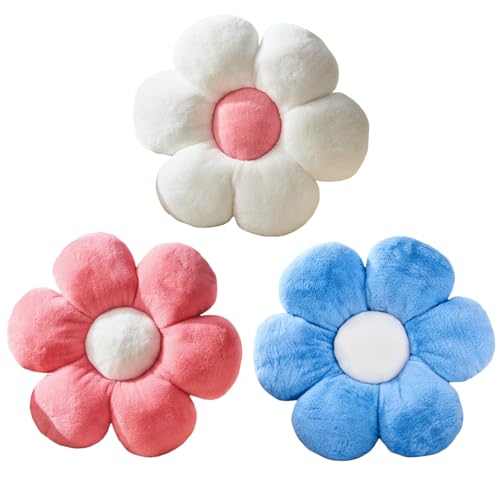3pcs White Pink Blue