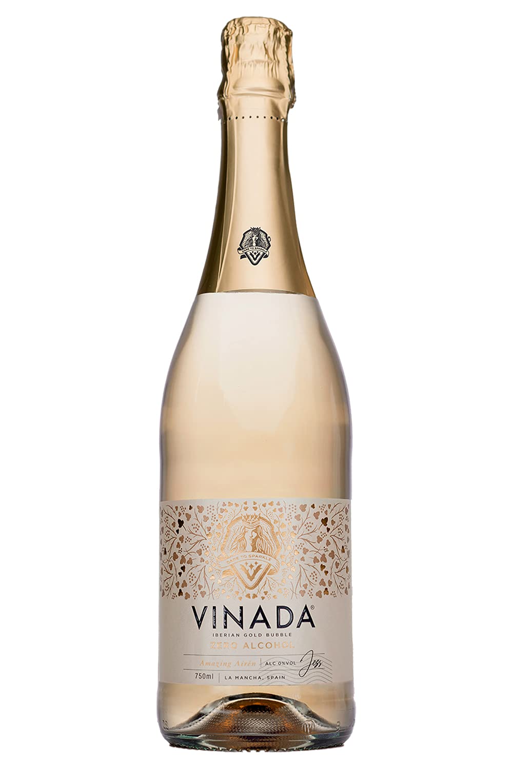 VINADA Alcohol-Free Sparkling Gold & Rosé Wine Variety Pack - 750ml (2 Bottles) - Premium Non-Alcoholic Beverage for Celebrations, Gifts & Healthy Lifestyle