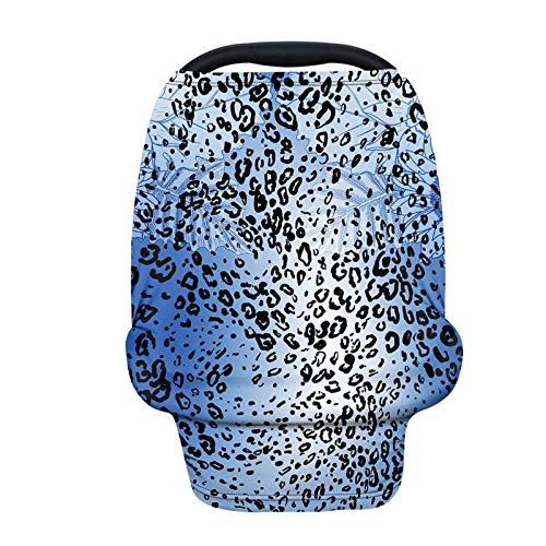 Forchrinse Leopard Print Nursing Cover - Soft Stretchy Multi-Use Breastfeeding Cover for Baby Car Seat, Stroller, High Chair & Shopping Cart | Lightweight & Breathable for Comfortable Nursing On-the-Go