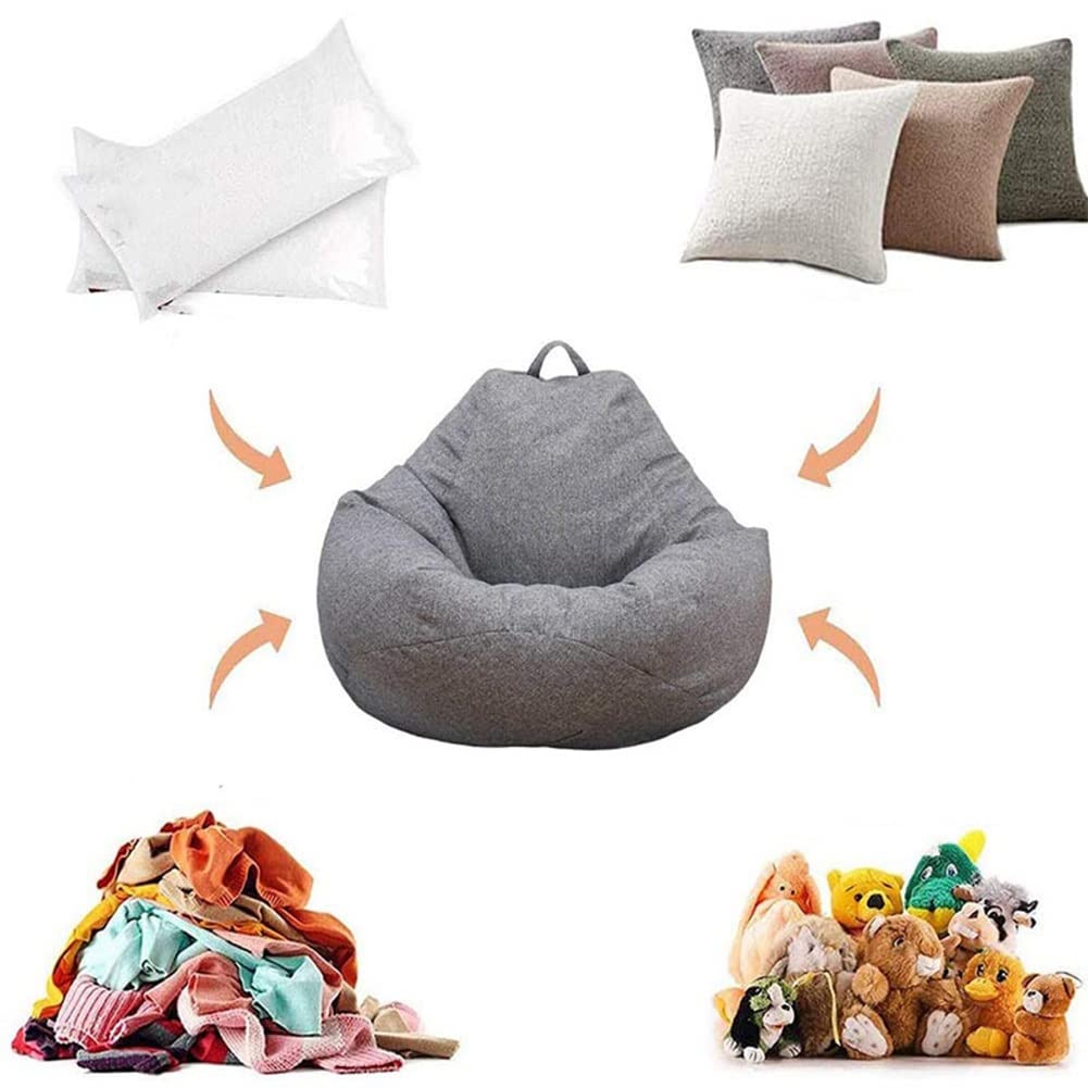 Comfy Bean Bag Chair for Adults - Indoor & Outdoor Floor Recliner with Washable Cover - Perfect for Living Room, Bedroom, Patio, and Dorm Relaxation