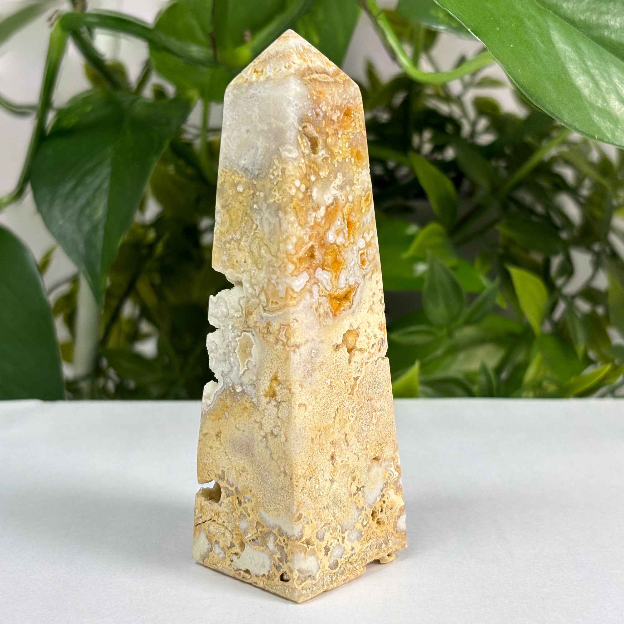 Natural Crazy Lace Agate Crystal Obelisk Tower Point - Polished Healing Gemstone for Joy, Grounding & Emotional Balance - Unique Collector's Stone for Home Decor, Meditation & Spiritual Healing - Perfect for Crystal Grids, Altars & Energy Work