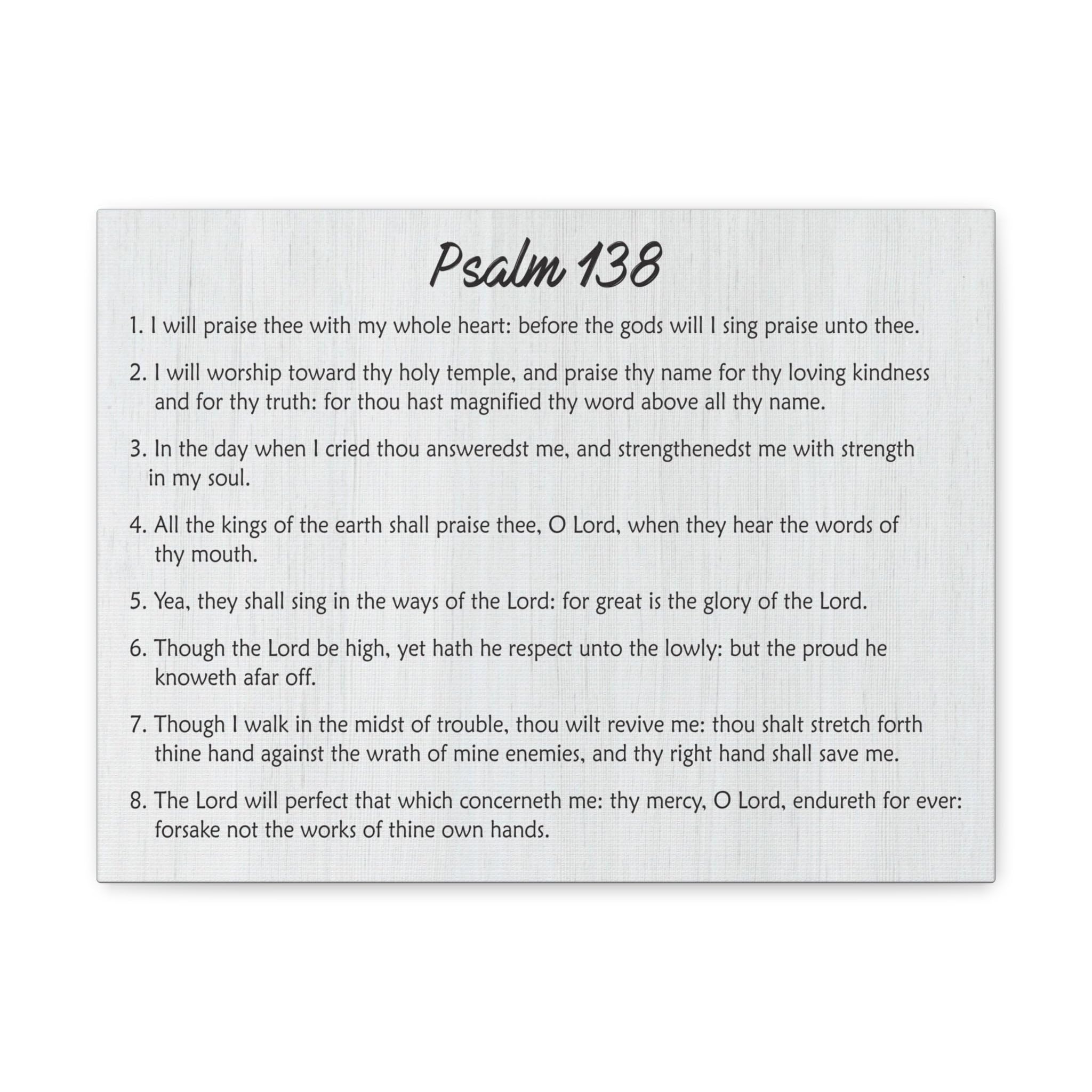 Bible Art Psalm 138 Landscape Canvas Print - Christian Home Decor & Spiritual Gift for Worship, Prayer Rooms, Church Offices - Express Your Love with Scripture Wall Art
