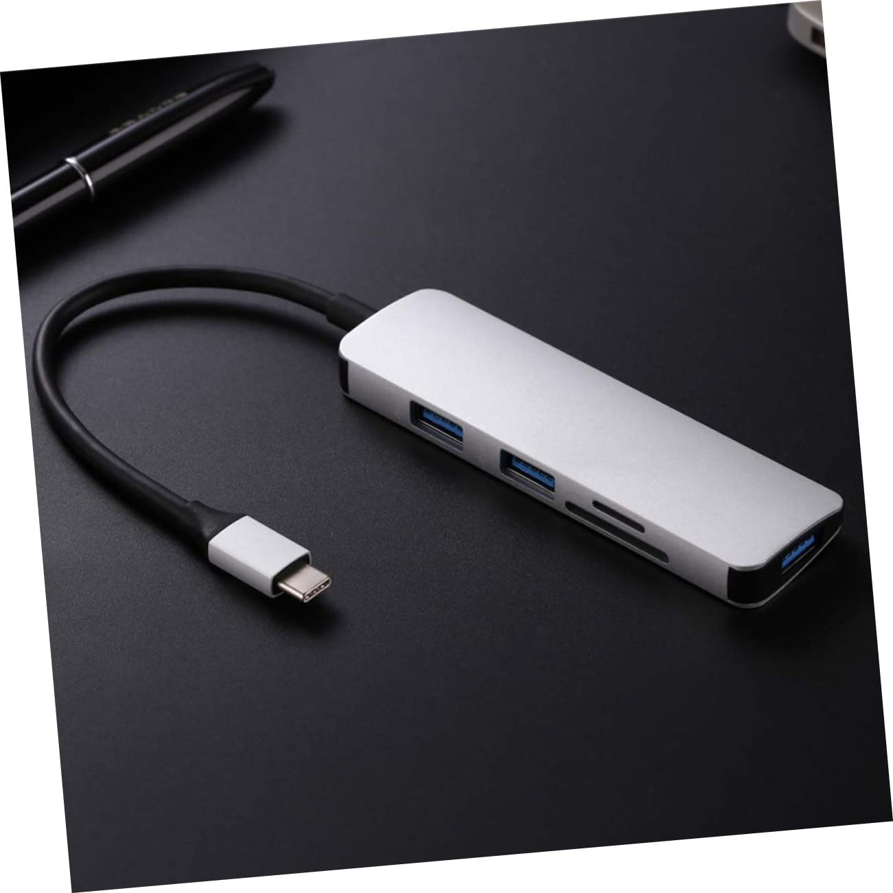 OSALADI 5-in-1 USB C Hub Adapter with Ethernet Port, SD Card Reader, USB 3.0 Ports - Perfect for MacBook Pro/Air, Chromebook, Windows Laptops & Home Office Workstations