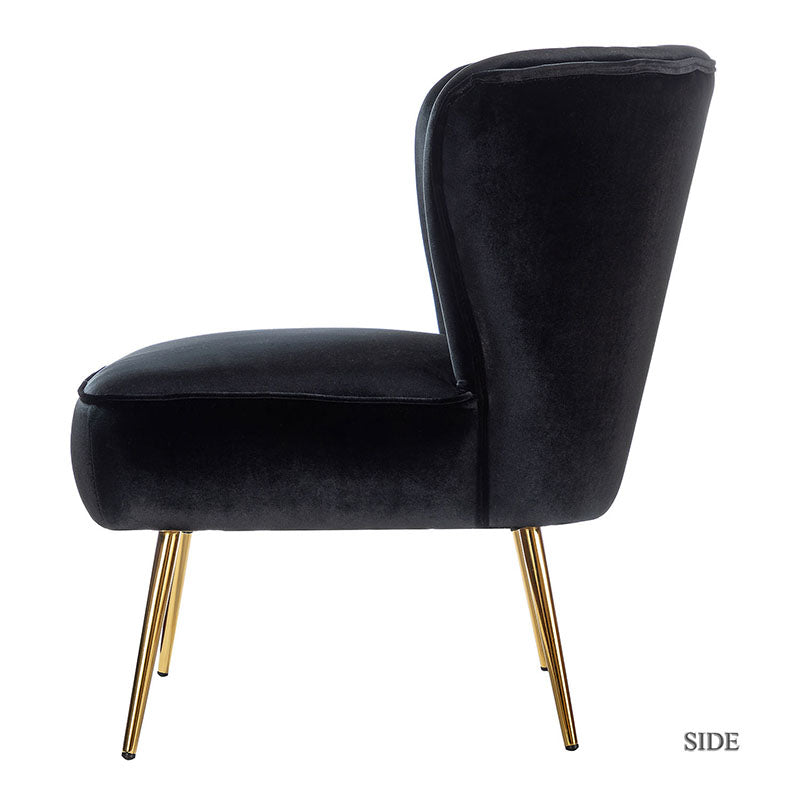 Lola Velvet Side Chair - Modern Upholstered Accent Chair for Living Room, Bedroom & Office - Soft Velvet Fabric with Sturdy Wooden Legs - Perfect for Dining, Lounge & Home Decor
