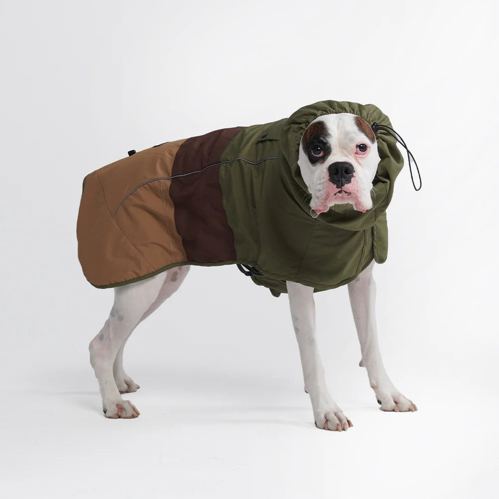 Waterproof Green & Tan Raincoat for Men & Women - Lightweight Windproof Outdoor Jacket for Hiking, Camping & Travel