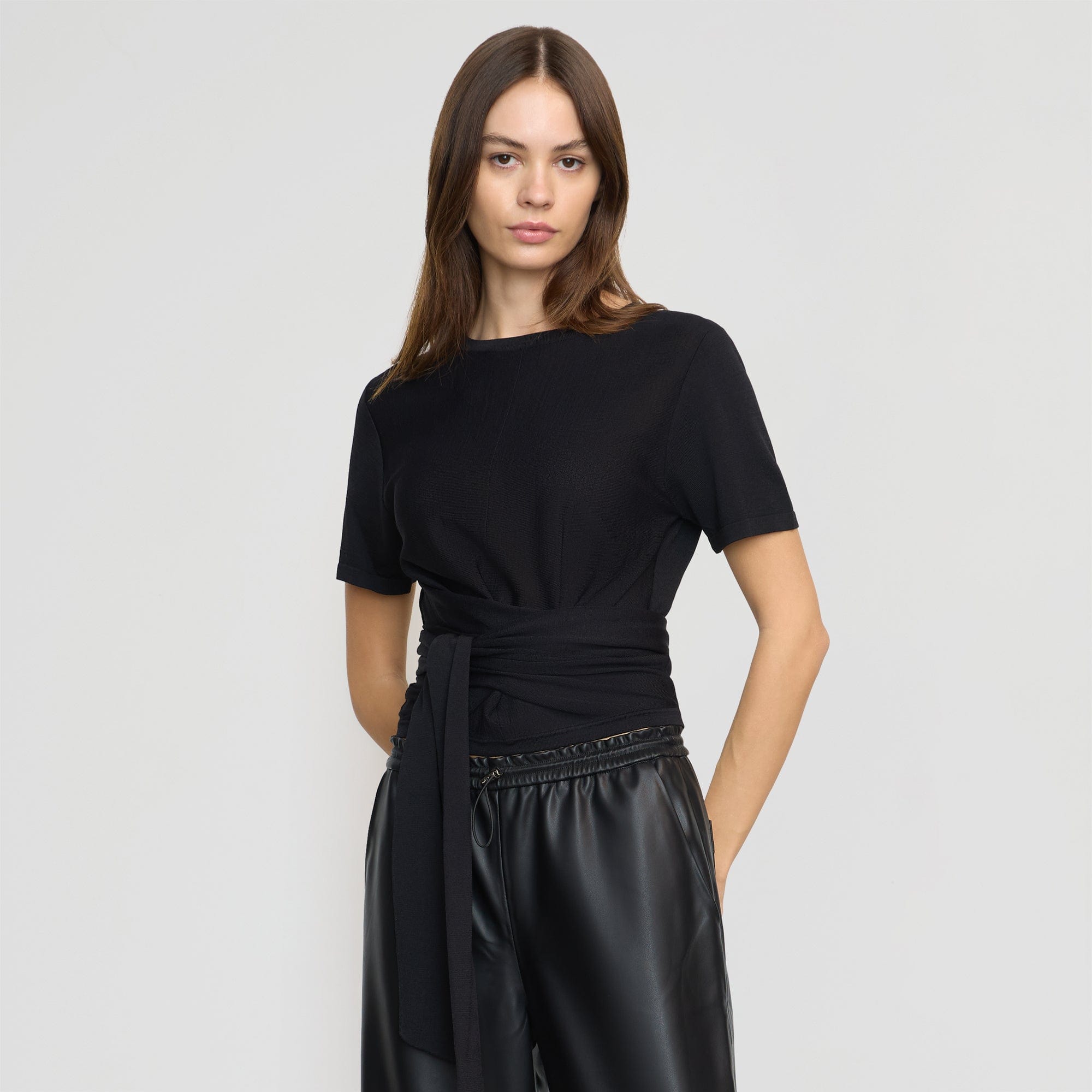 Jude Cropped Tie Front Top - Women's Stylish Short Sleeve Blouse for Casual & Party Wear | Perfect for Date Night & Summer Outfits