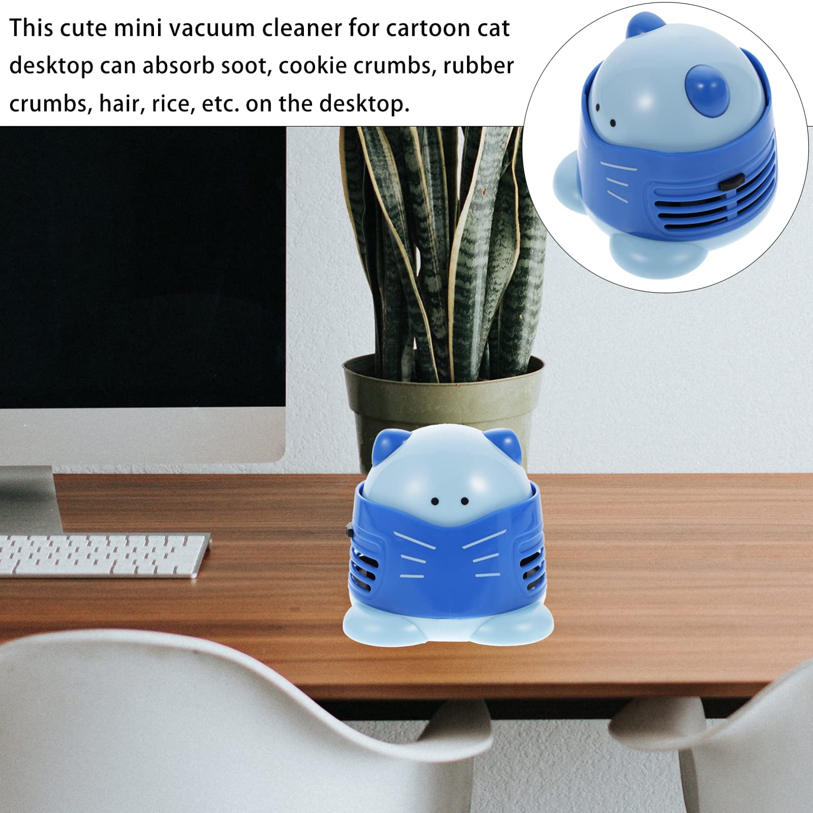 ARTIBETTER Mini Vacuum Cleaner - Portable Desk Dust Cleaner, Handheld Table Vacuum for Home & Office, Plastic Dust Collector for Keyboard, Car, Laptop (Ideal for Workspace, Computer, Electronics Cleaning)