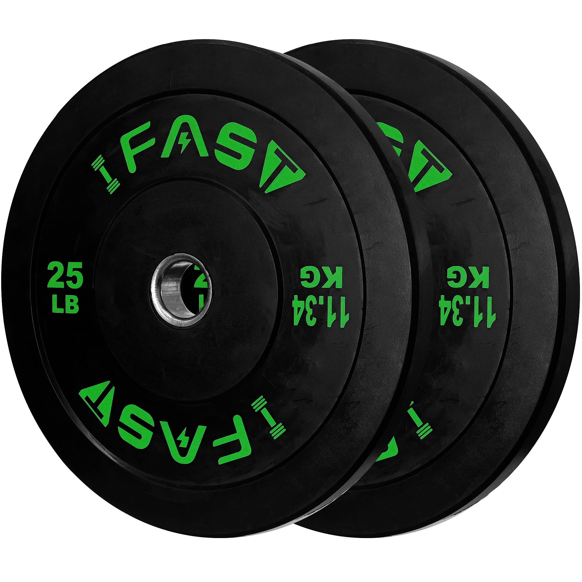 Olympic Rubber Bumper Plates 10lb-55lb Set with 2-Inch Steel Insert - Durable Weight Plates for CrossFit, Powerlifting & Home Gym Strength Training - Perfect for Weightlifting, Bench Press & Functional Fitness Workouts
