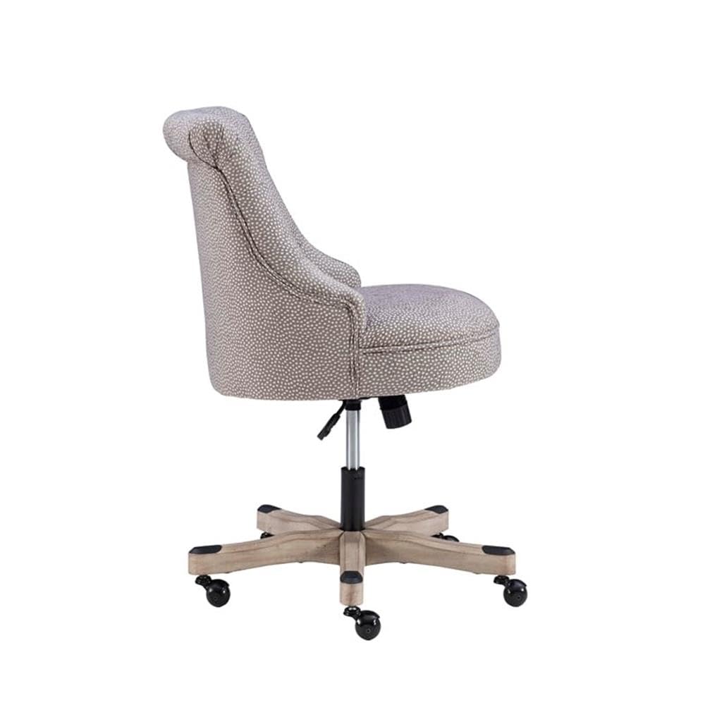 UrbanPro Transitional Wood & Fabric Office Chair in Light Gray - Ergonomic Comfort for Home & Office Workspaces