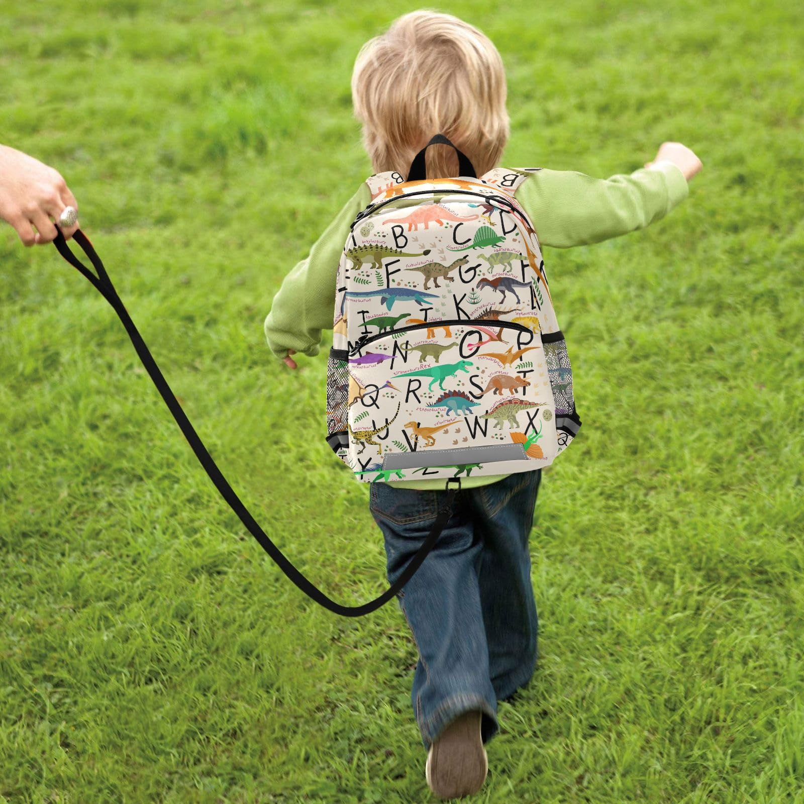 Dinosaur Alphabet Backpack for Toddlers & Kids - Cute Preschool Bookbag with Leash for Boys & Girls | School, Travel & Daycare Essentials - Perfect for Kindergarten, Elementary & Nursery Students