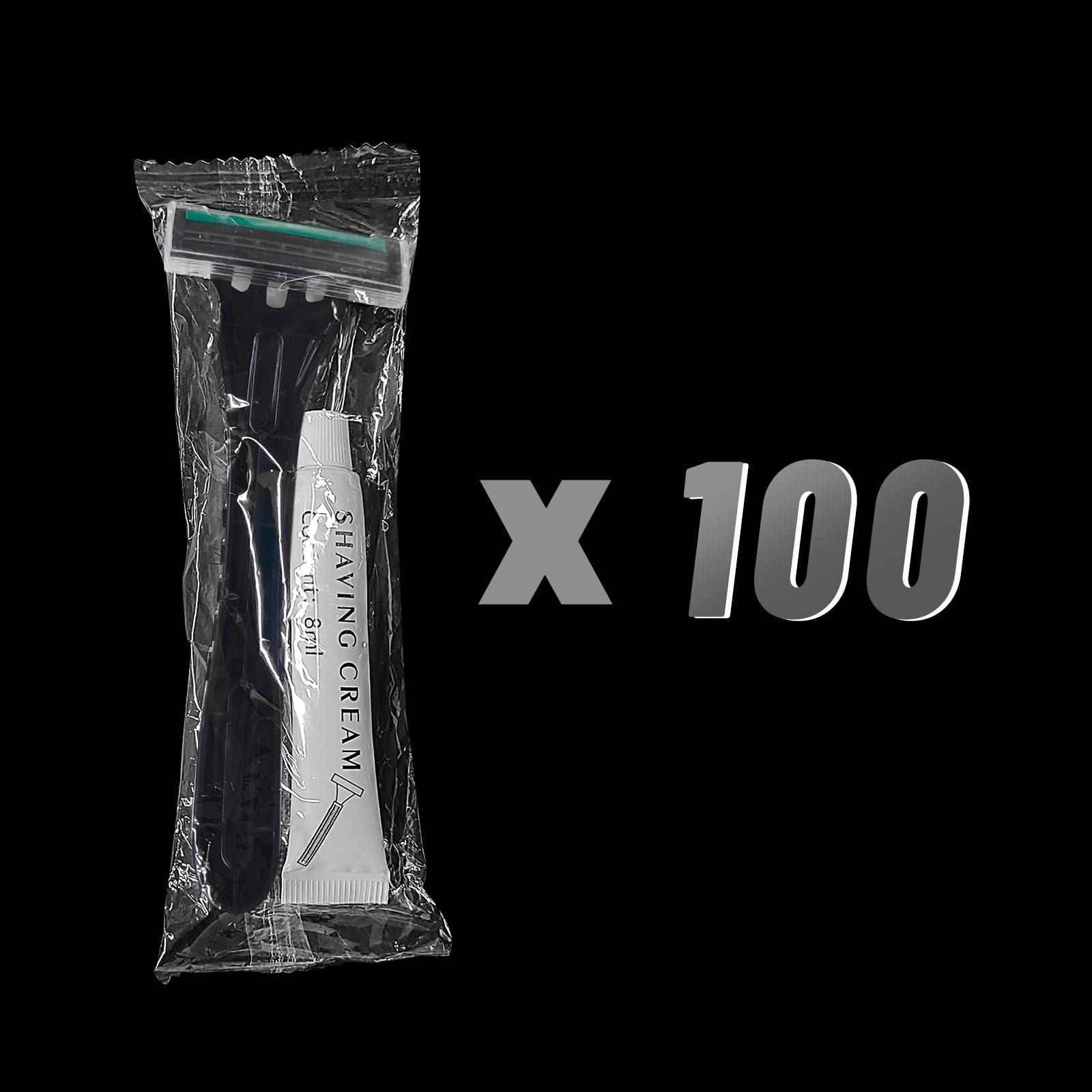 (100 Pack) Kheoxusa Black Disposable Razors - Bulk Individually Wrapped Razors for Men & Women | Smooth Shaving for Face, Legs & Body | Perfect for Travel, Gym & Home Use