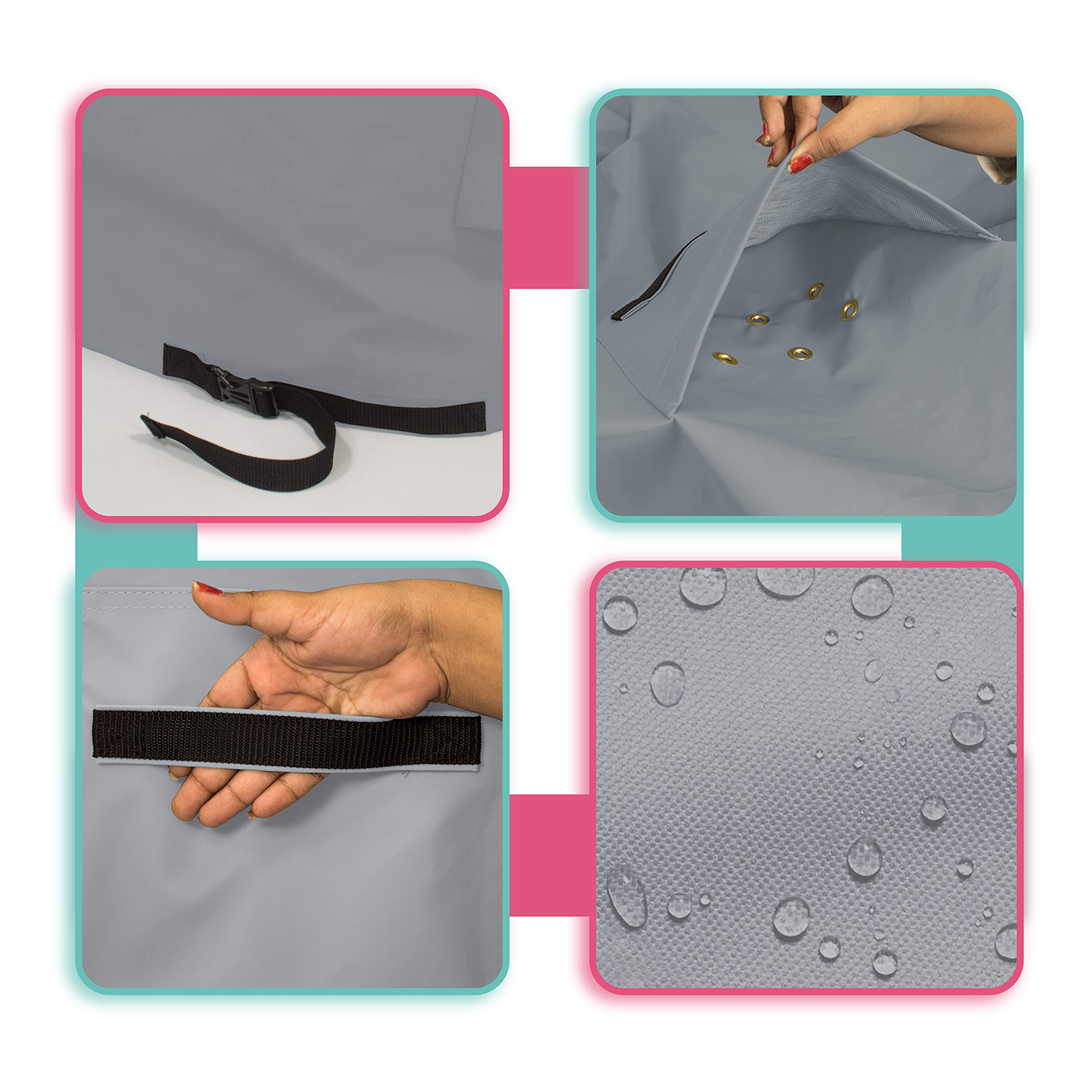Premium Waterproof & UV Resistant Ping Pong Table Cover - Heavy Duty 18oz PVC Fabric with Air Pockets & Drawstring for Indoor/Outdoor Table Tennis Protection (Gray) - Perfect for Backyard, Garage, or Club Use