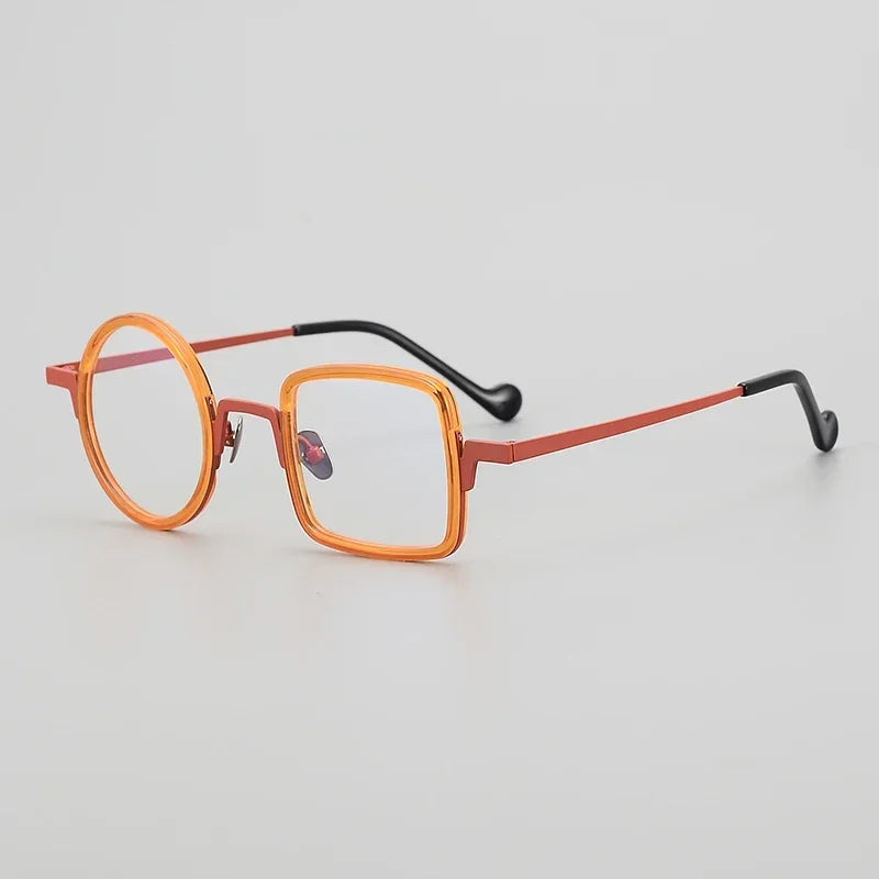 Stylish Unisex Full Rim Square & Round Titanium Acetate Eyeglasses Frame 493100 - Lightweight Durable Glasses for Work, Reading & Fashion Accessories