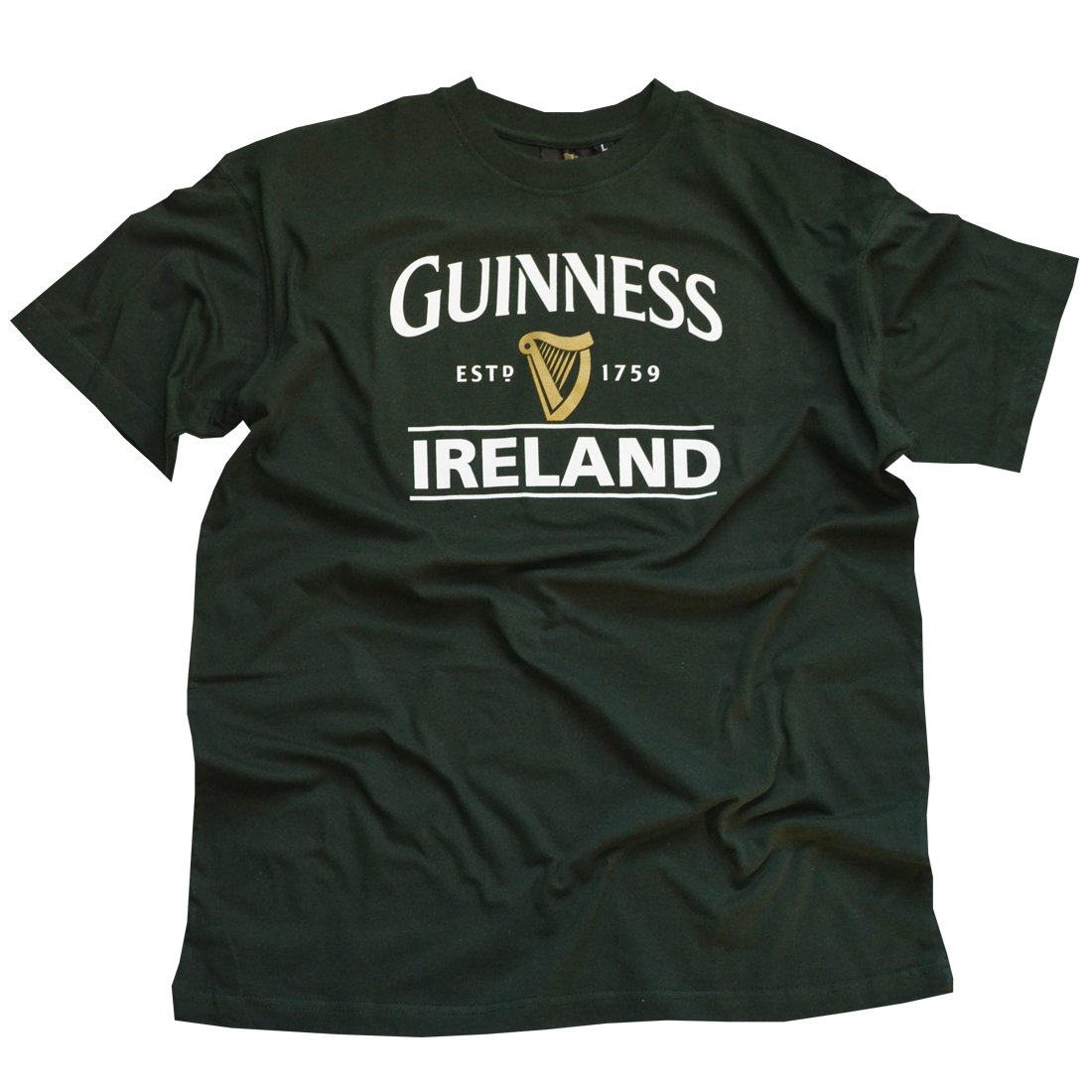 Authentic Guinness Bottle Green Ireland Harp Logo T-Shirt | Irish Pub & St. Patrick's Day Apparel