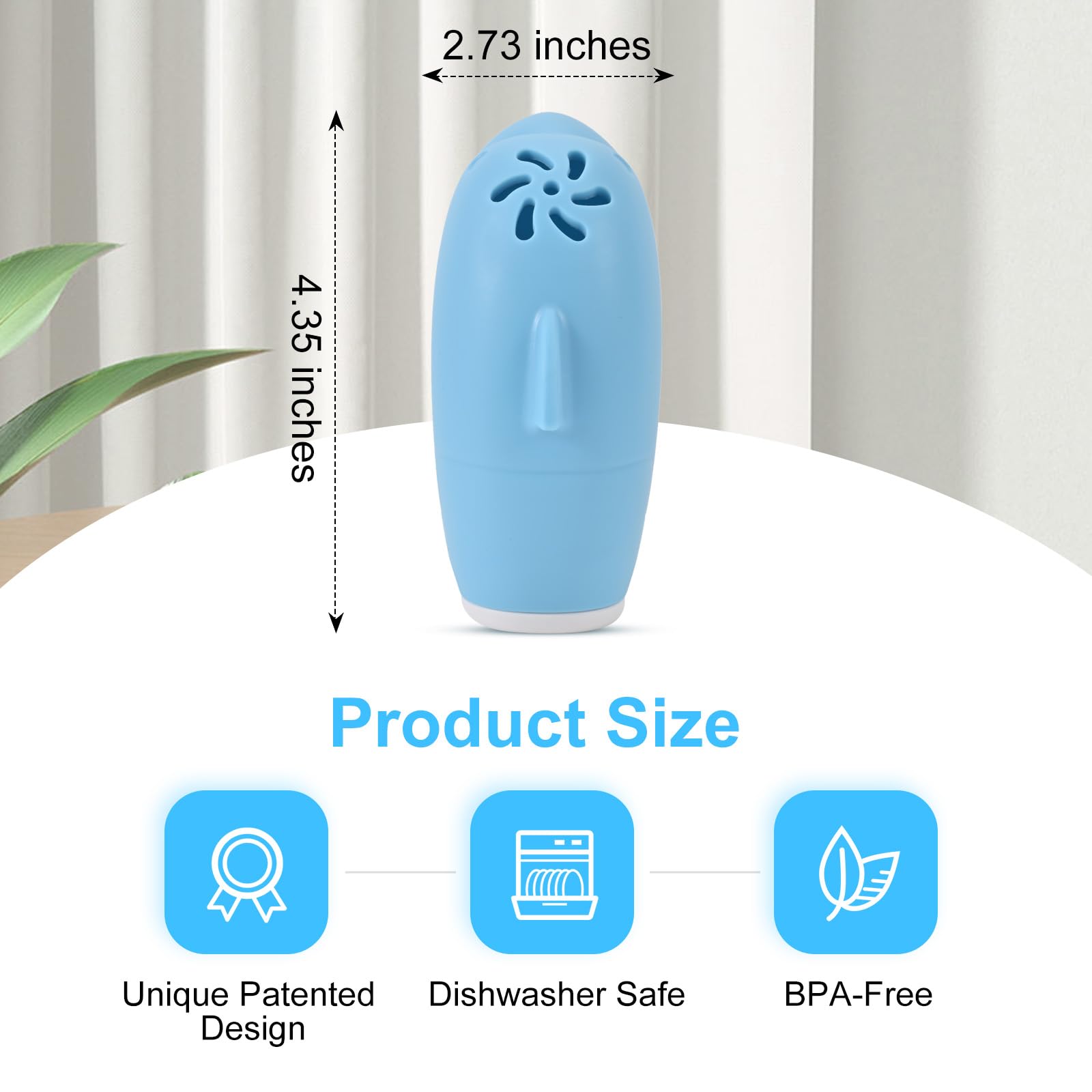 Dolphin Refrigerator Deodorizer - Odor Eliminator & Air Freshener for Fridge - Multi-Purpose Home Deodorizer - Cute Kitchen Gadget & Gift Idea (Blue) - Perfect for Refrigerators, Freezers & Small Spaces