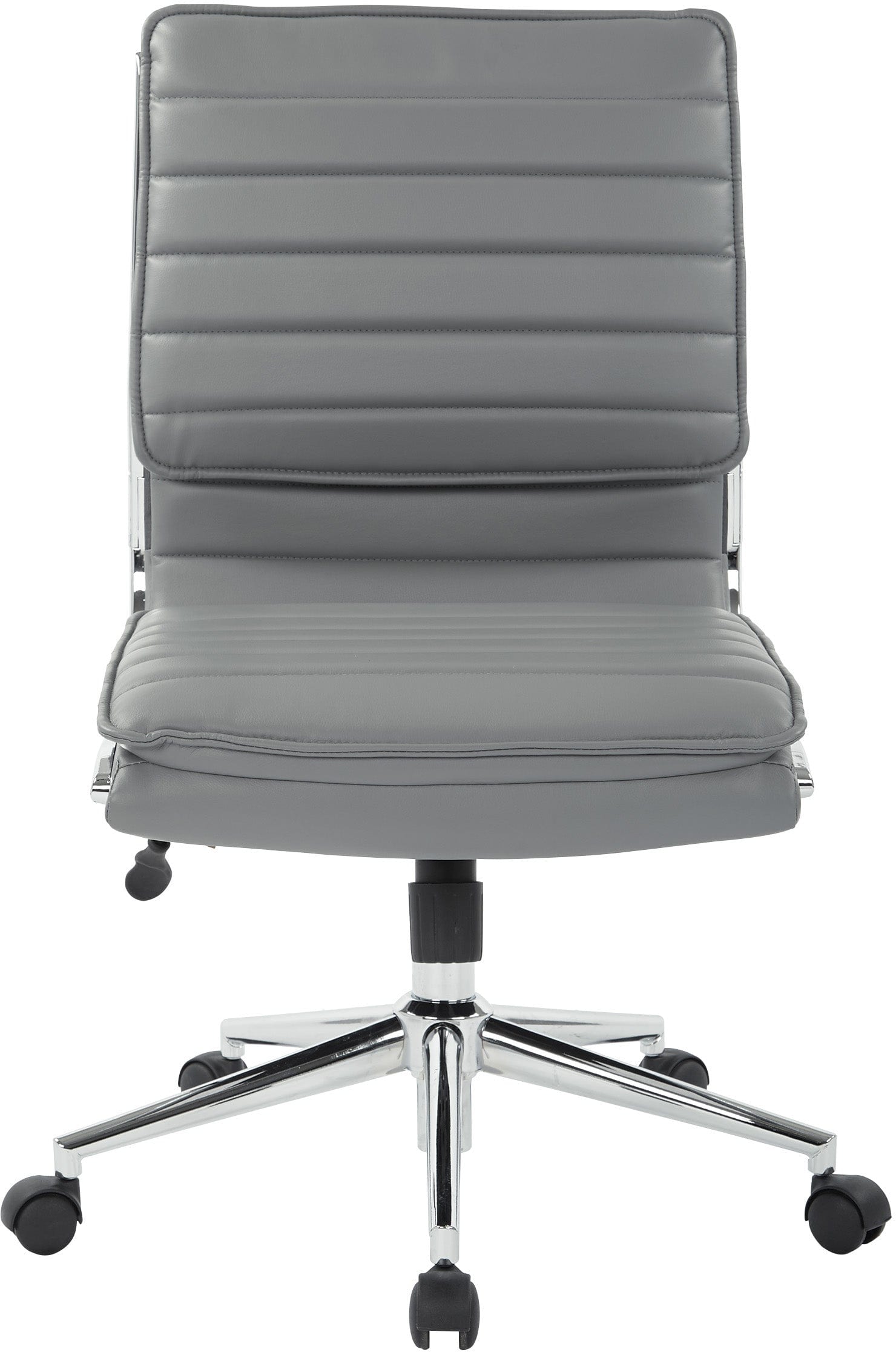 Office Star Armless Mid Back Manager's Faux Leather Chair [SPX23592C] - Ergonomic Office Chair for Home & Business, Comfortable Desk Chair for Long Hours Work, Perfect for Office, Study Room, or Conference Room