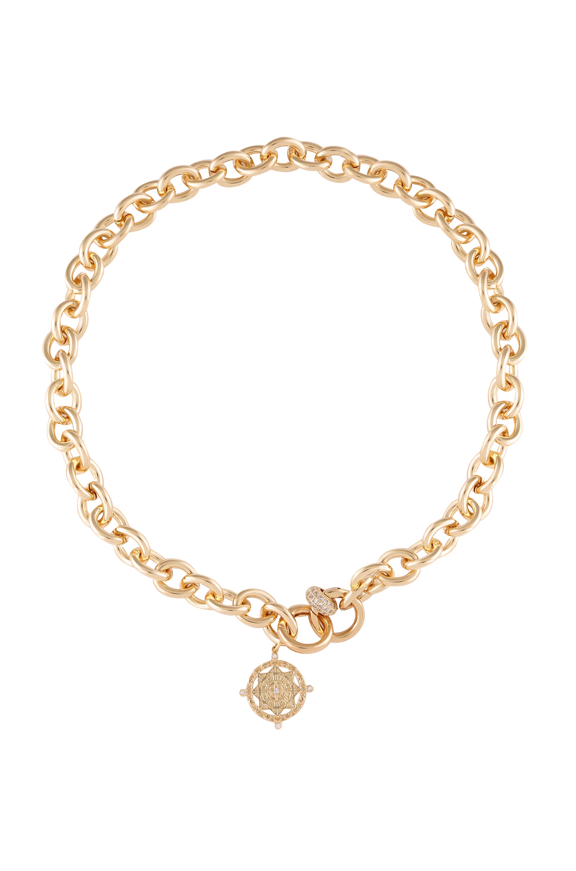 Stylish Cruisin' Chain Link & Charm Necklace for Women - Trendy Layered Jewelry for Casual Outings, Date Nights & Gift Giving