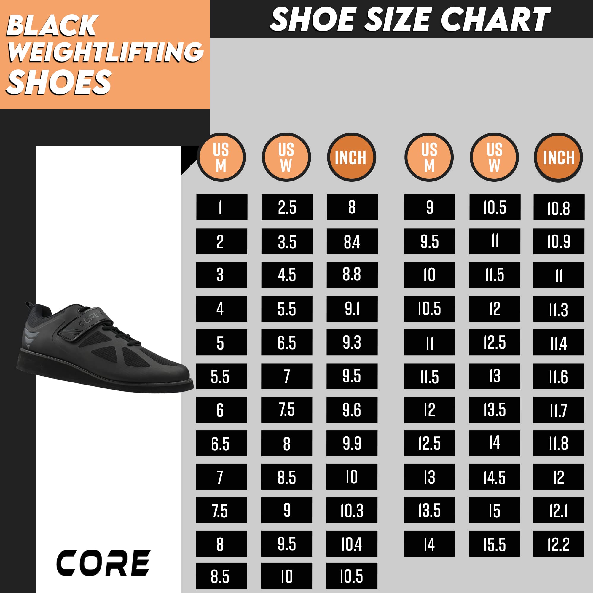 Premium Weightlifting Shoes for Men & Women - Powerlifting, Deadlift & Crossfit Gym Shoes with 0.67