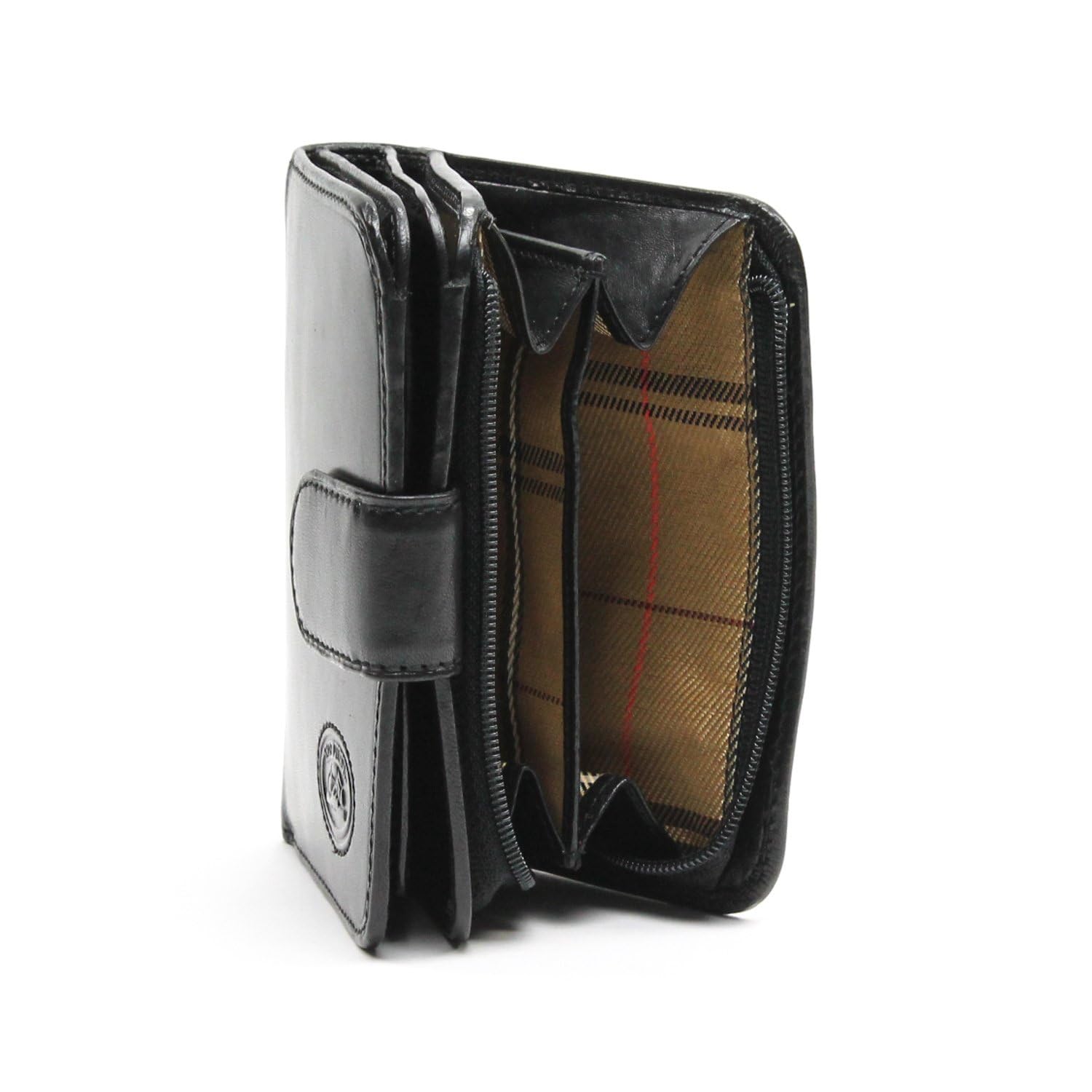 Tony Perotti Women's Italian Bull Leather Compact Clutch Wallet - RFID Blocking Credit Card Holder with ID Window & Zippered Coin Pocket - Perfect for Everyday Use, Travel, and Gift Giving
