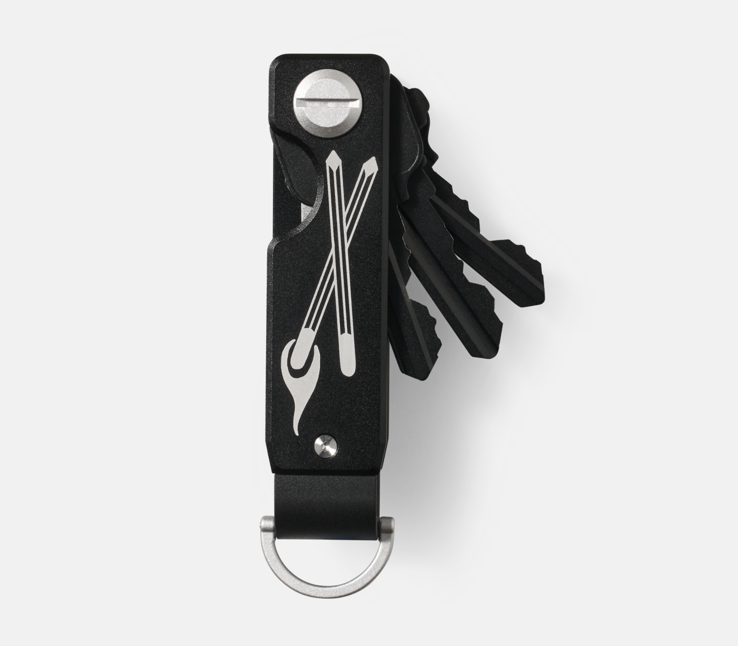 Ridge KeyCase - Premium Leather Key Holder with RFID Blocking | H.B. Nielsen Inspired Crossed Matches Design | Perfect for Home, Office & Travel Organization
