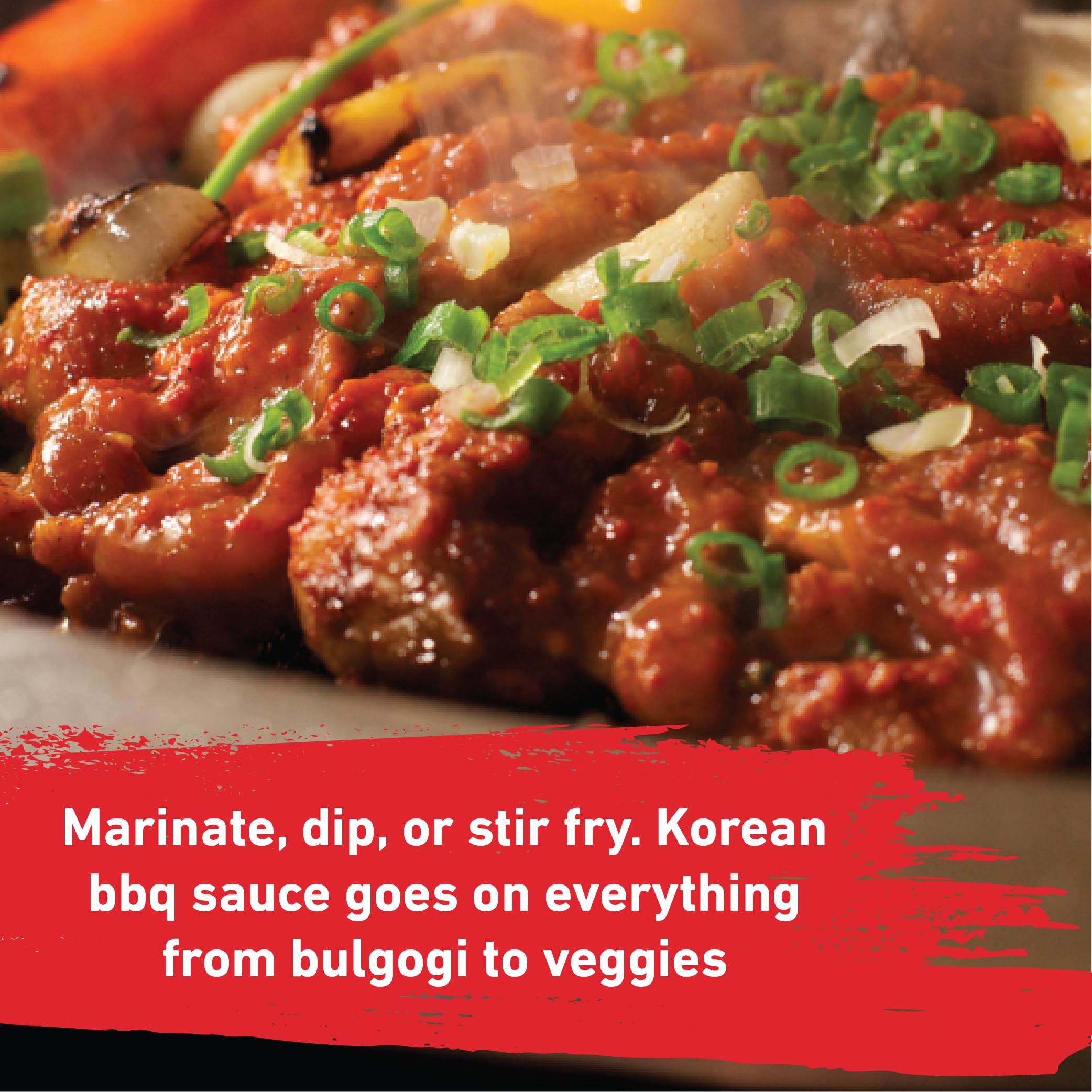 Authentic Korean BBQ Sauce - Spicy & Flavorful | Premium KBBQ Grill Marinade, Bulgogi & Galbi Sauce | Perfect for Ramen, Tofu, Hot Pot & Korean Cuisine | Made in USA (12oz Bottle) | Great for Grilling, Dipping & Home Cooking