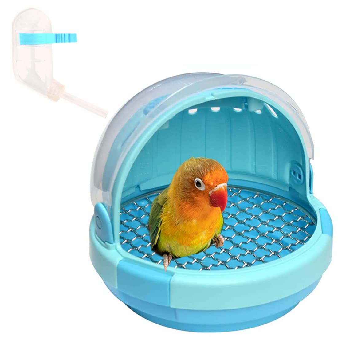 WFIST Portable Bird Carrier Cage with Handle - Lightweight Transparent Travel Carrier for Parrots, Parakeets, Macaws, Conures, Lovebirds & Cockatiels | Breathable Small Pet Carrier for Vet Visits, Air Travel, Camping & Outdoor Adventures | Perfect for Daily Use, Bird Shows, Road Trips, Grooming & Safe Transportation | Great for Home, Park, Travel & Outdoor Activities (Blue)