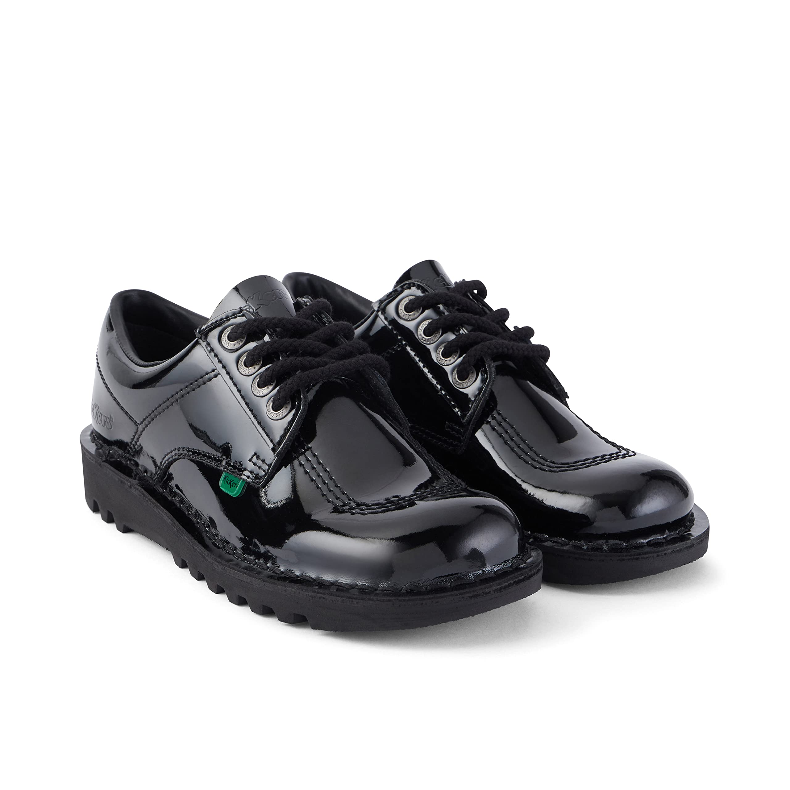 Kickers Girls Kick Lo Core School Shoes - Black Size 7 | Comfortable & Durable for School, Play & Everyday Wear