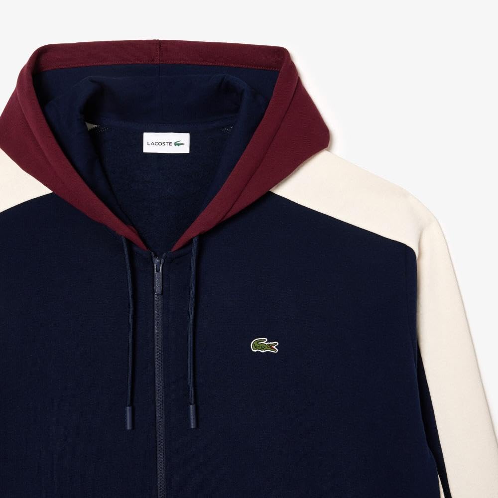 Lacoste Men's Tall Fit Zip-Up Hoodie Sweatshirt | Slim Fit Pullover for Casual & Athletic Wear | Gym, Running, Travel & Everyday Comfort