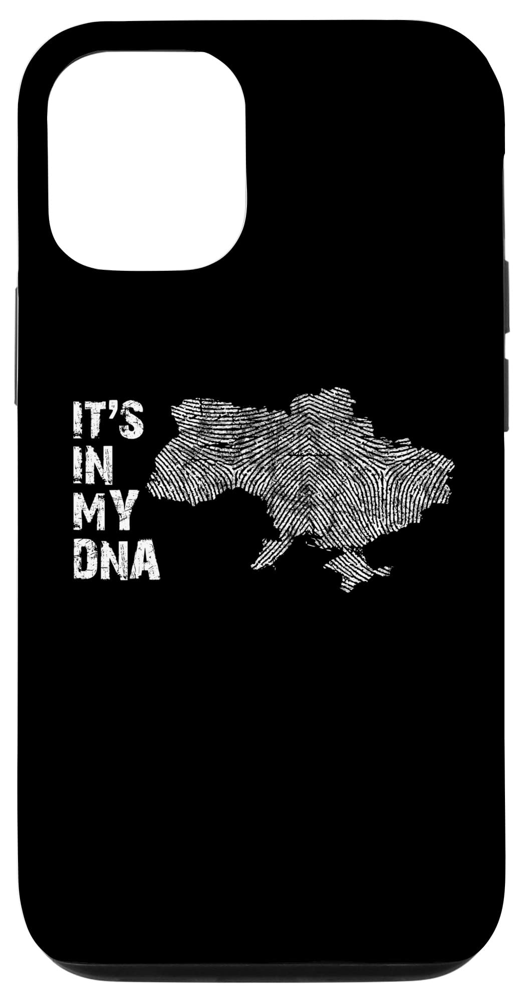 Vintage iPhone 12/12 Pro Case with Ukraine DNA Outline Map - Ukrainian Pride Phone Cover for Travel, National Support & Everyday Use