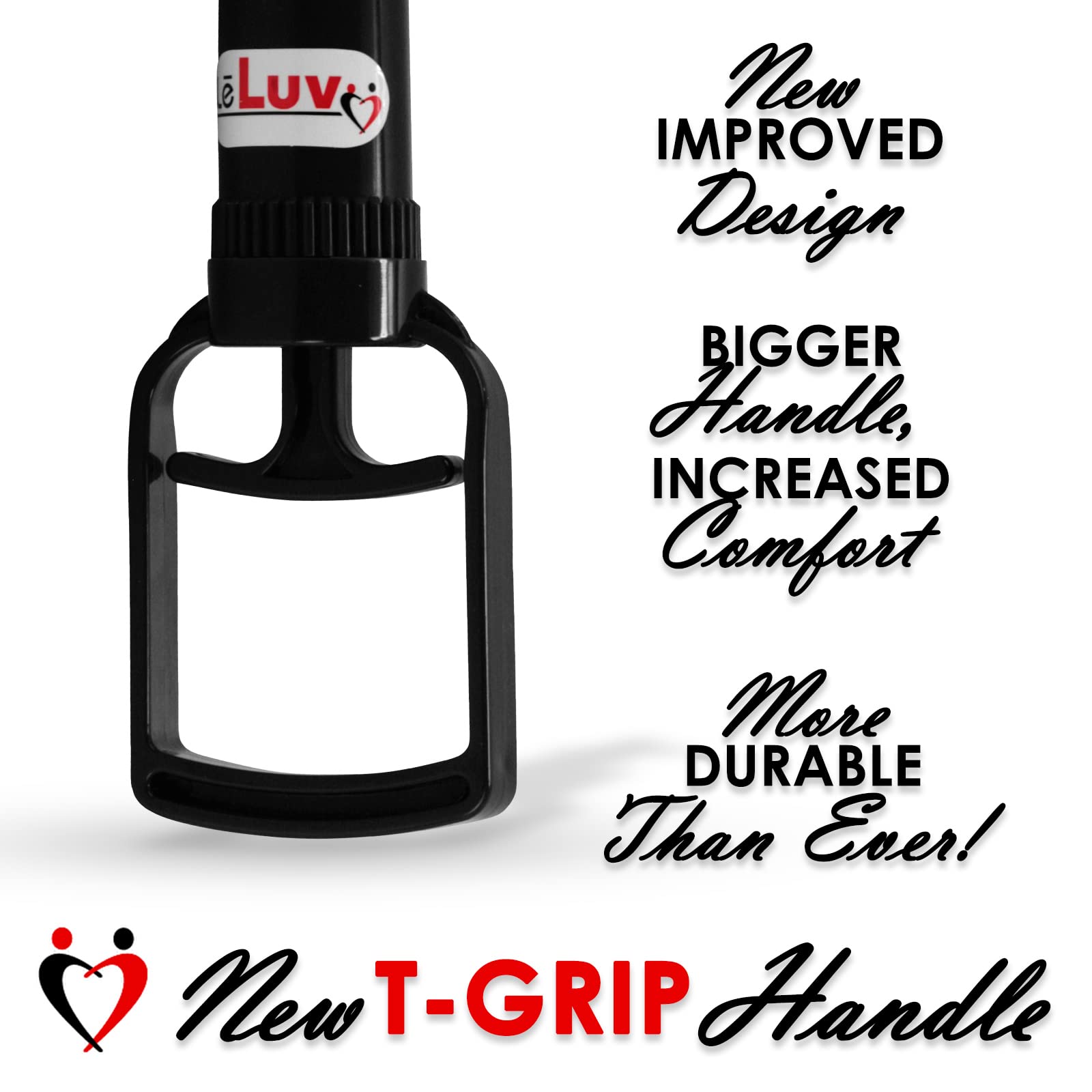 LeLuv Vacuum Pump Kit for Male Enhancement - 2.5 Inch x 12 Inch Cylinder with Clear Hose, TGrip Handle & 4 Constriction Rings | Penis Pump for ED Treatment, Blood Flow Improvement & Sexual Performance | Home Use, Gym, Personal Care