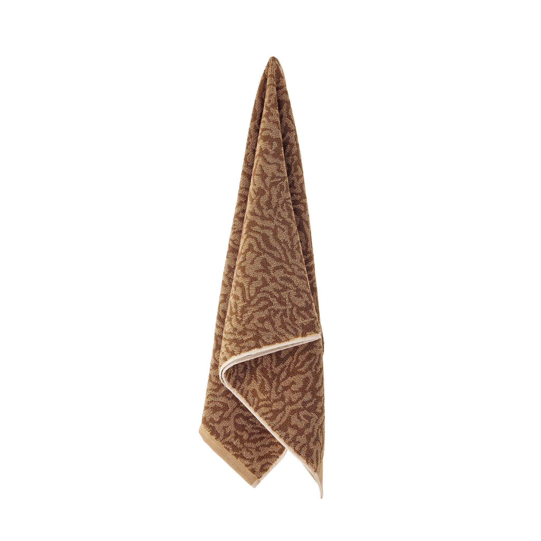 Bloomingville Kaysa 100% Cotton Bath Towel - 55x28 Inches (140x70cm), Soft & Absorbent, Light Brown - Perfect for Spa, Beach, and Luxury Bathroom Decor