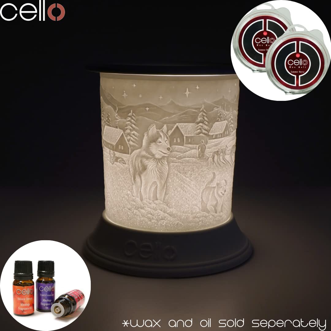 Electric Wax Warmer with Porcelain Cello Design - Perfect for Aromatherapy, Home Decor, and Winter Gifts - Ideal for Living Rooms, Bedrooms, and Offices