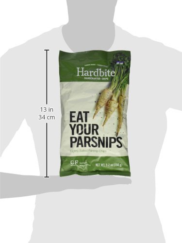 Hardbite Parsnip Chips - 5.2 oz Bag | Crunchy & Healthy Root Vegetable Snacks | Perfect for Keto, Paleo & Vegan Diets | Great for Lunchboxes, Office Snacks & Road Trips