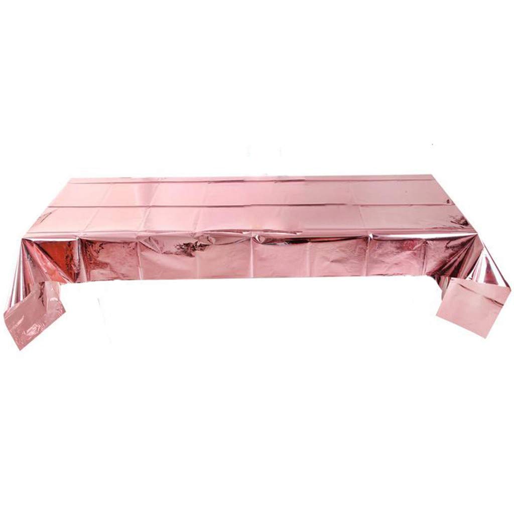 Rose Gold Foil Table Cover for Parties, Christmas & Home Decor - Elegant Disposable Tablecloth with Leaf Design for Dining, Events & Celebrations