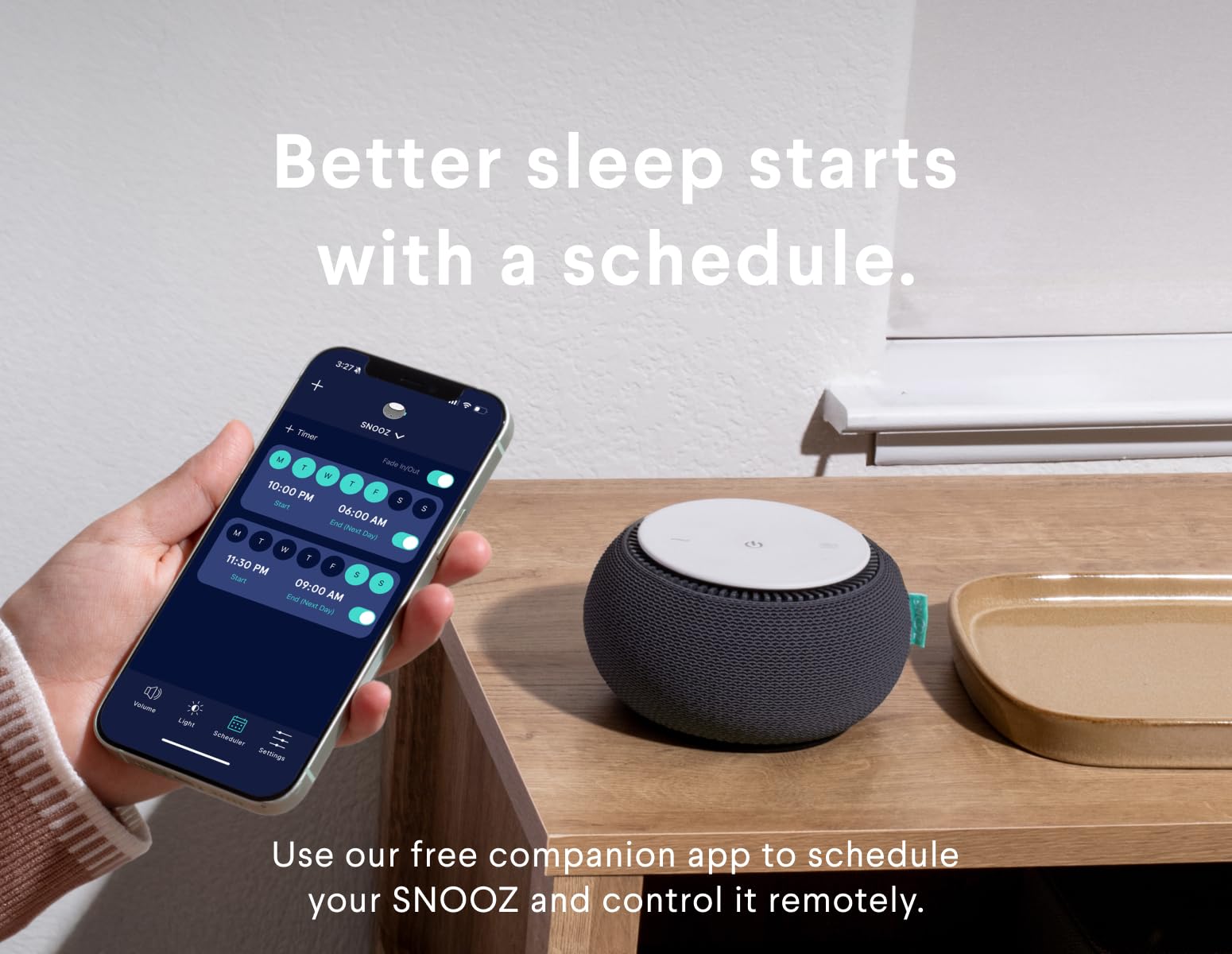 SNOOZ Smart White Noise Machine with Real Fan Technology | Non-Looping White Noise for Adults & Babies | Portable Sleep Aid for Travel, Bedroom & Nursery | Perfect for Sleep, Relaxation & Baby Registry - Charcoal Gray