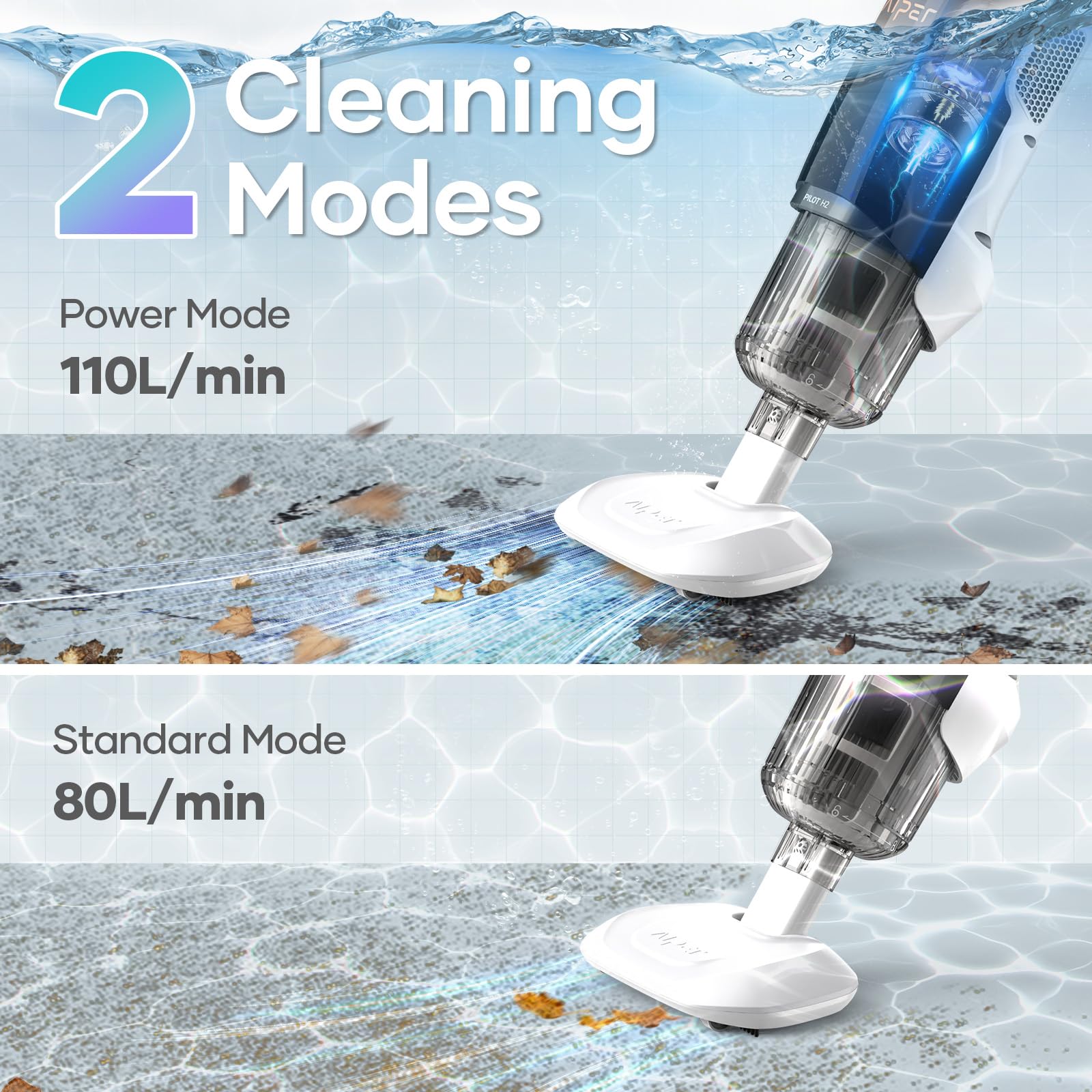 AlPER Cordless Pool Vacuum Cleaner - 8X Strong Suction for Above Ground & Inground Pools, Hot Tubs, Spas | 2 Cleaning Modes, 70 Min Battery Life | Perfect for Pool Corners, Steps & Tight Spaces | Easy Pool Maintenance & Cleaning Solution