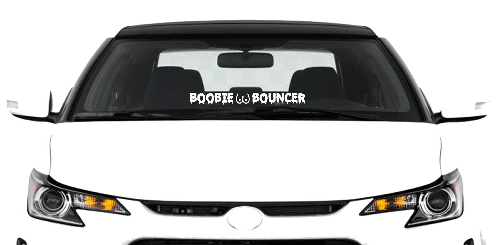 Boobie Bouncer Car Windshield Decal - Funny Anime Laptop Sticker for JDM USDM KDM EURO Cars - Perfect for Car Enthusiasts & Anime Fans