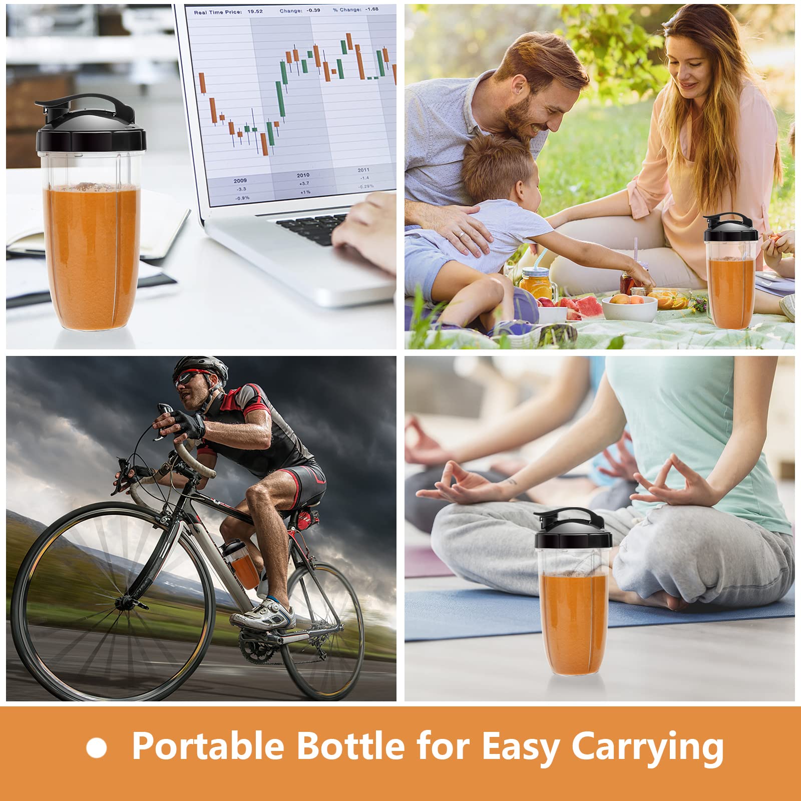 COSTWAY 1000W Personal Blender for Juices, Smoothies & Shakes - High Speed Nutri Blender with Powerful Motor - Perfect for Healthy Drinks, Protein Shakes & Meal Prep - Black