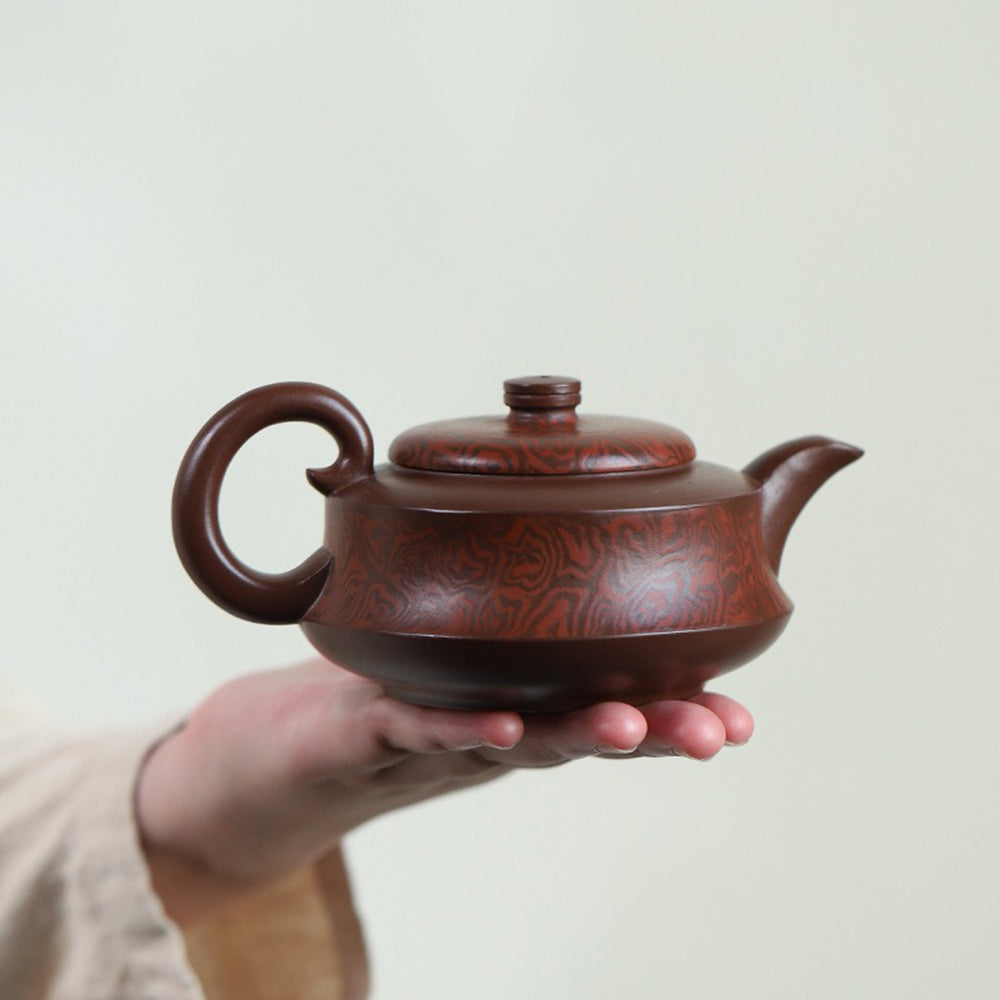 Premium Yixing Purple Clay Teapot - Handcrafted Chinese Zisha Boat-Shaped Teapot for Oolong & Pu-erh Tea Ceremony | Perfect Gift for Tea Lovers & Home Decor