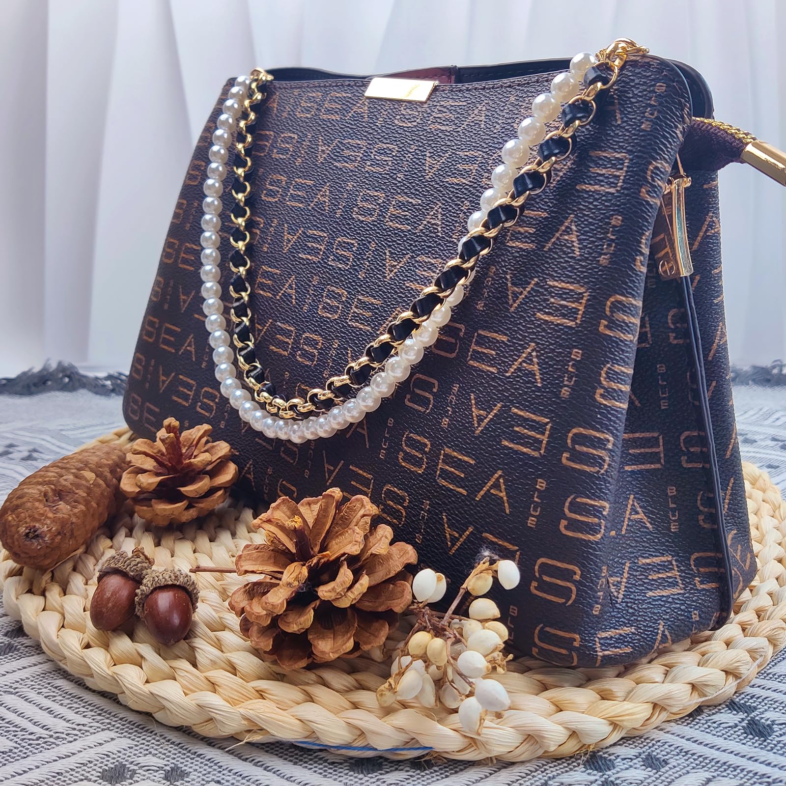 Anti-Loss Phone Wrist Strap with Pearl Beads - Double Chain Phone Lanyard for Smartphones, Wallets & Cameras | Perfect for Travel, Shopping & Outdoor Activities